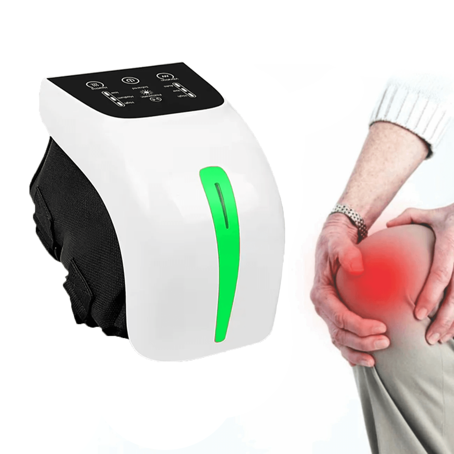 Knee Massager Machine - Electric Knee Massager Pain Relief Red Light Hot Vibration Massage Health & Beauty - Tophatter Daily Deals