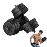 Adjustable Dumbbells and Barbell Set - 20KG Barbell & Dumbbell Fitness Exercise Home Gym Plate Bar Clamp Rod (Yellow) Exercise & Fitness - Tophatter Daily Deals
