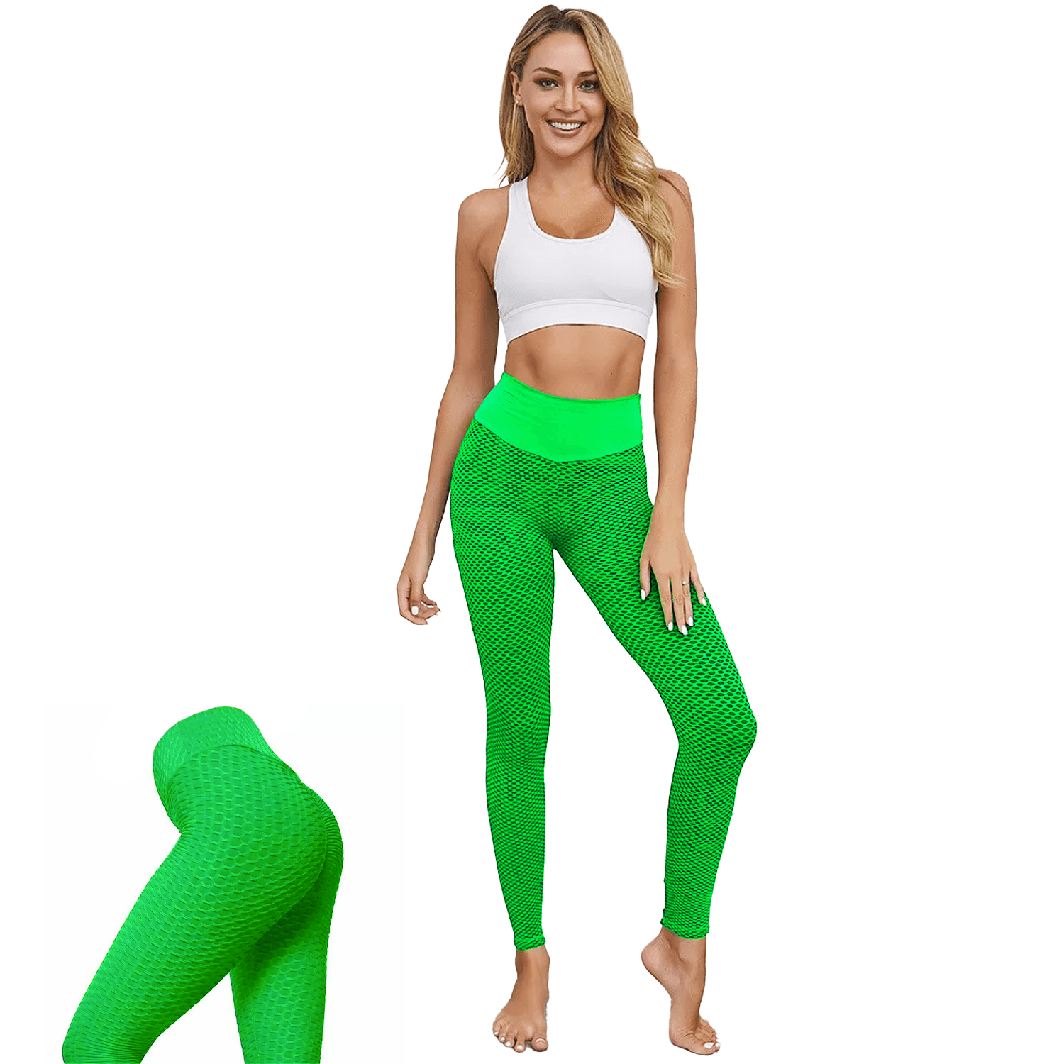 Anti Cellulite Leggings - Women Anti-Cellulite Yoga Pants Push Up Tik Tok Leggings Bum Butt Lift Sport Gym Green Exercise & Fitness - Tophatter Daily Deals