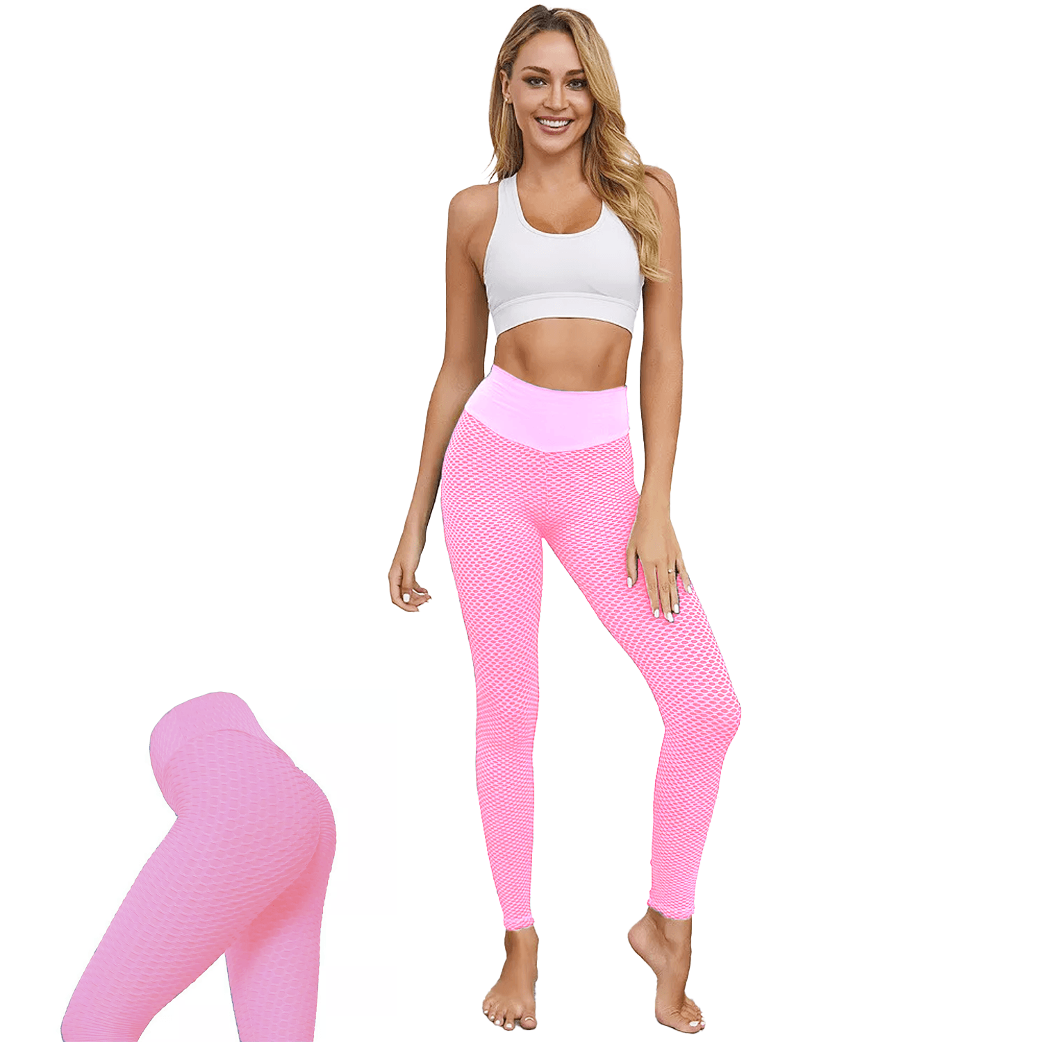 Anti Cellulite Leggings - Women Anti-Cellulite Yoga Pants Push Up Tik Tok Leggings Bum Butt Lift Sport Gym Pink Exercise & Fitness - Tophatter Daily Deals
