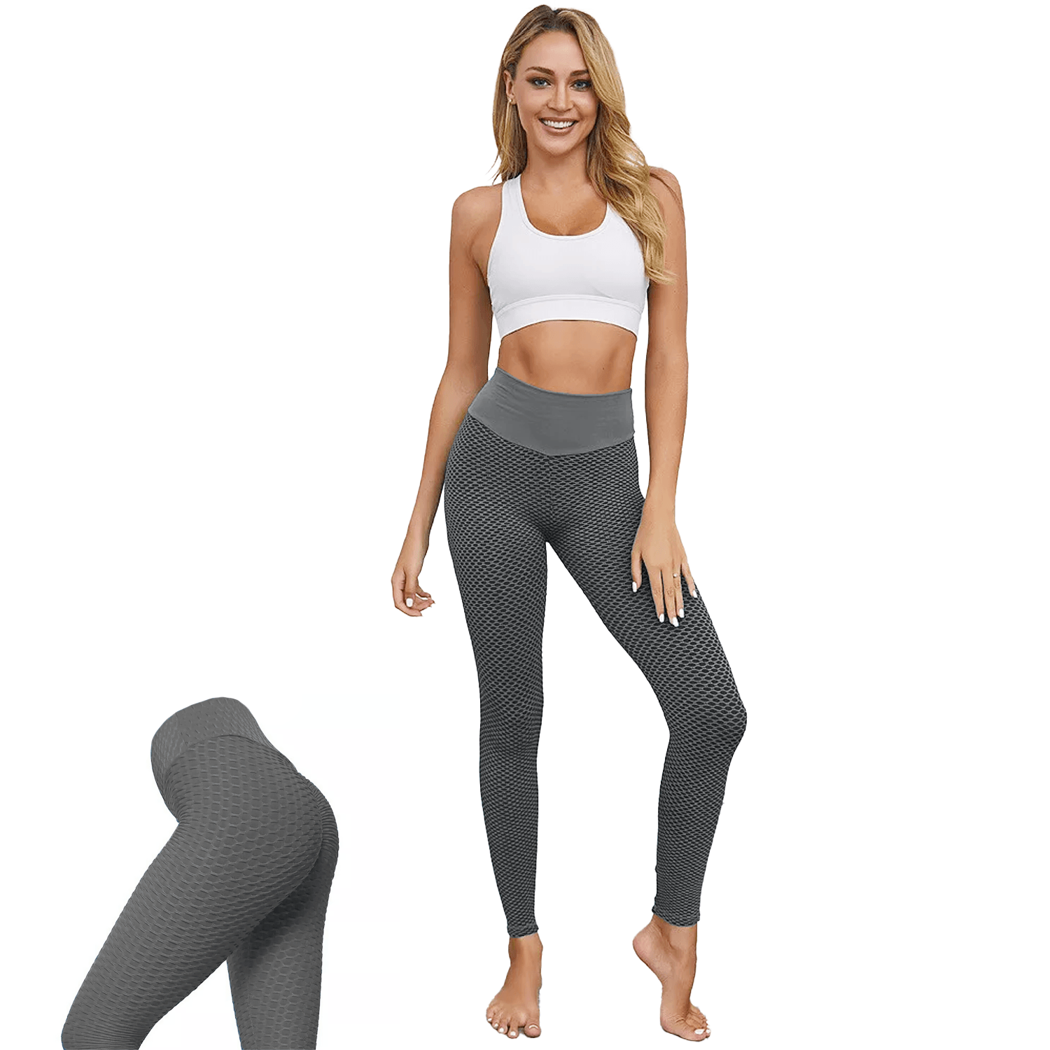 Anti Cellulite Leggings - Women Anti-Cellulite Yoga Pants Push Up Tik Tok Leggings Bum Butt Lift Sport Gym Grey Exercise & Fitness - Tophatter Daily Deals
