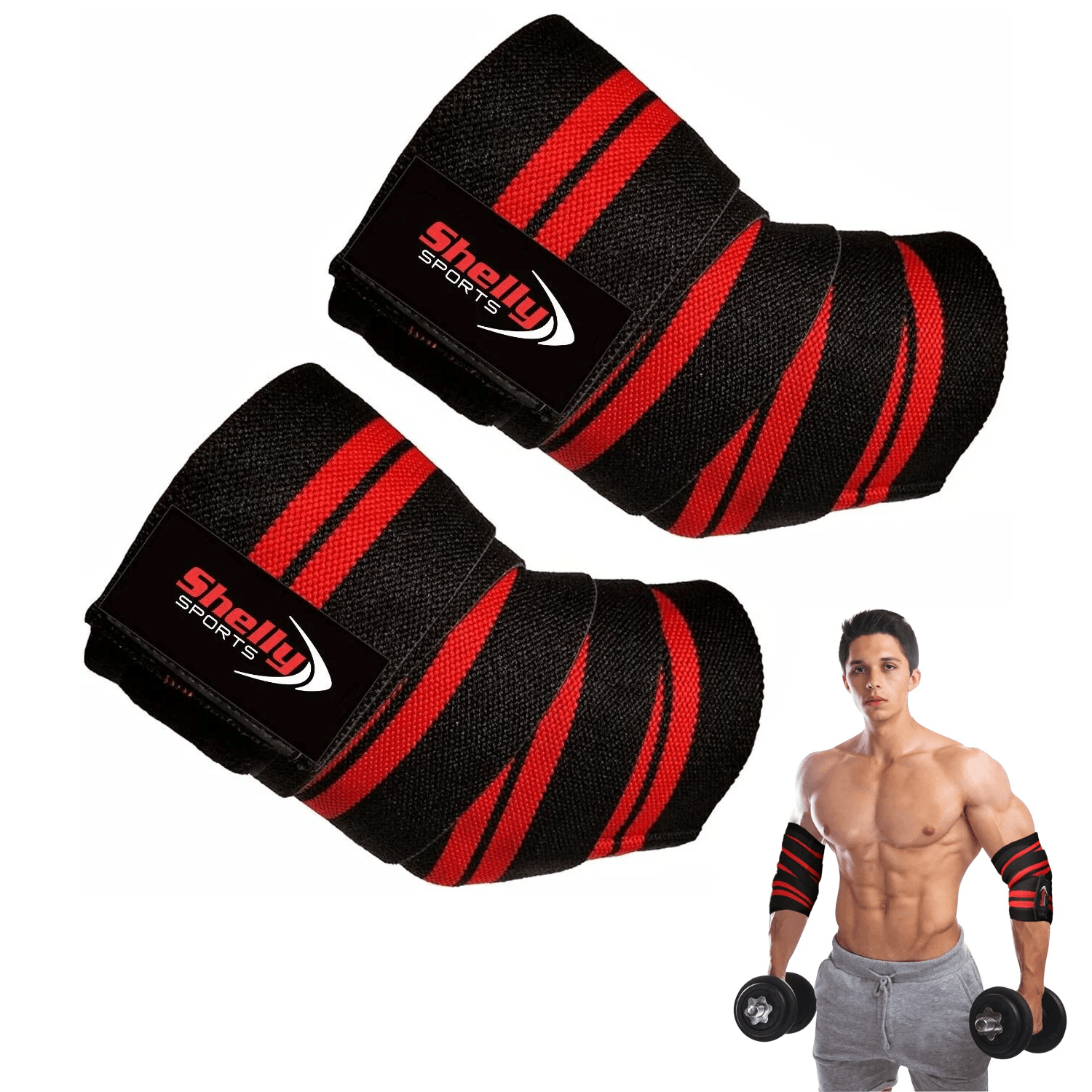 Weight Lifting Elbow Straps - 1 Pair Elbow Wraps Heavy Duty Sleeves Weight Lifting Elbow Wrap Exercise & Fitness - Tophatter Daily Deals