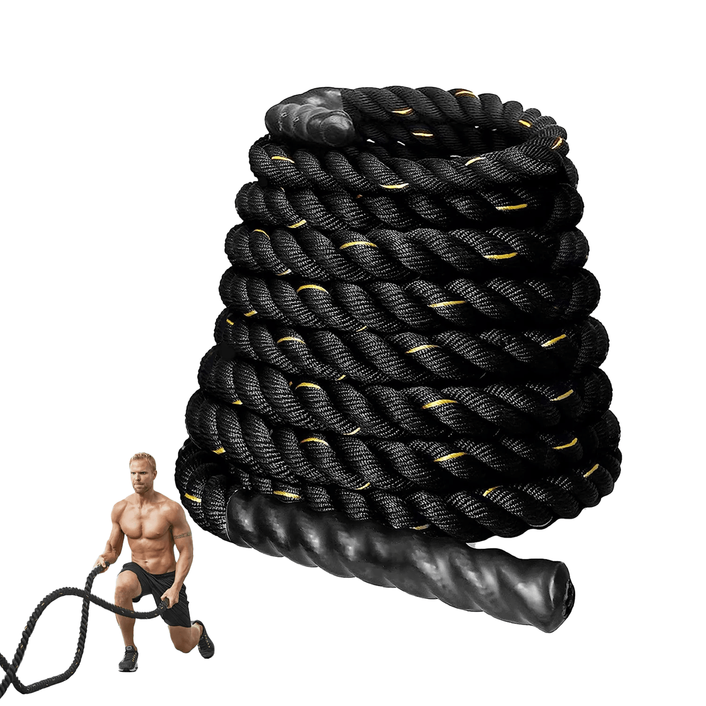 Battle Ropes for Sale - Best Battle Ropes UK Battle Ropes-38mm*9m Exercise Rope ,Training Rope with protective cover &Support Exercise & Fitness - Tophatter Daily Deals