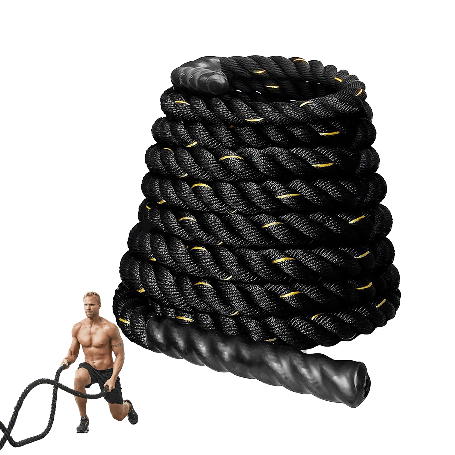 Battle Ropes for Sale - Best Battle Ropes UK Battle Ropes-38mm*9m Exercise Rope ,Training Rope with protective cover &Support Exercise & Fitness - Tophatter Daily Deals