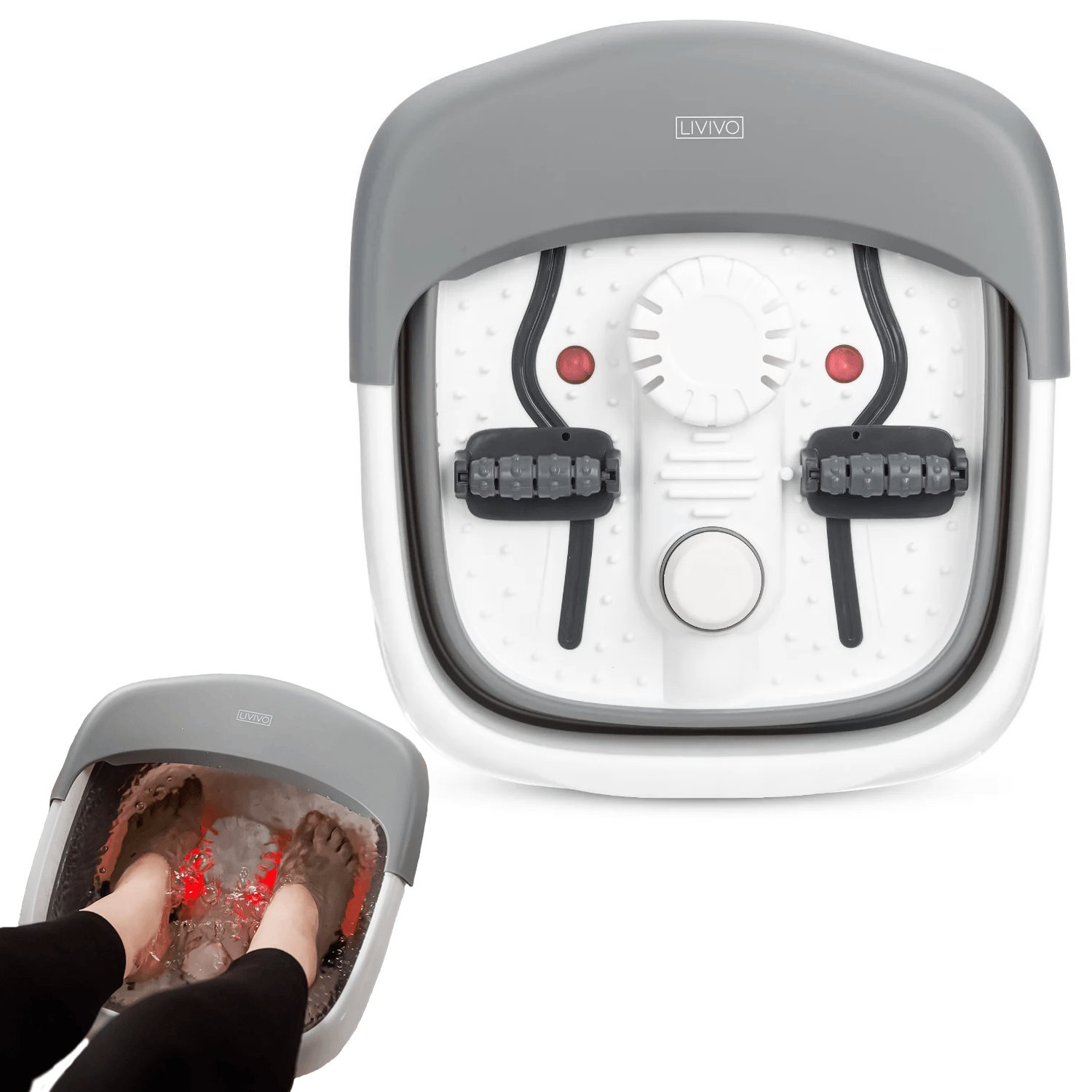 Foot Spa Massager - Foot Spa Pedicure Wet Bath Bubble Massage Bucket Feet Therapy Soothing Folding Health & Beauty - Tophatter Daily Deals