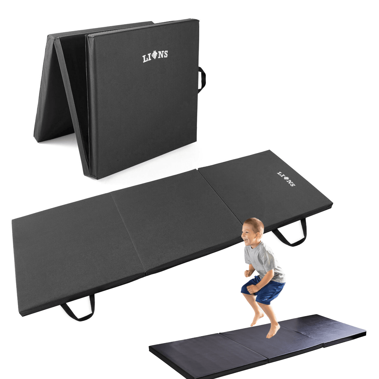 Gymnastics Crash Mats - Kosipad Deluxe Gym Landing Crash Mat, Play, Nursury, Training Safe, Soft (Non Slip Black, Extra Large) Exercise & Fitness - Tophatter Daily Deals