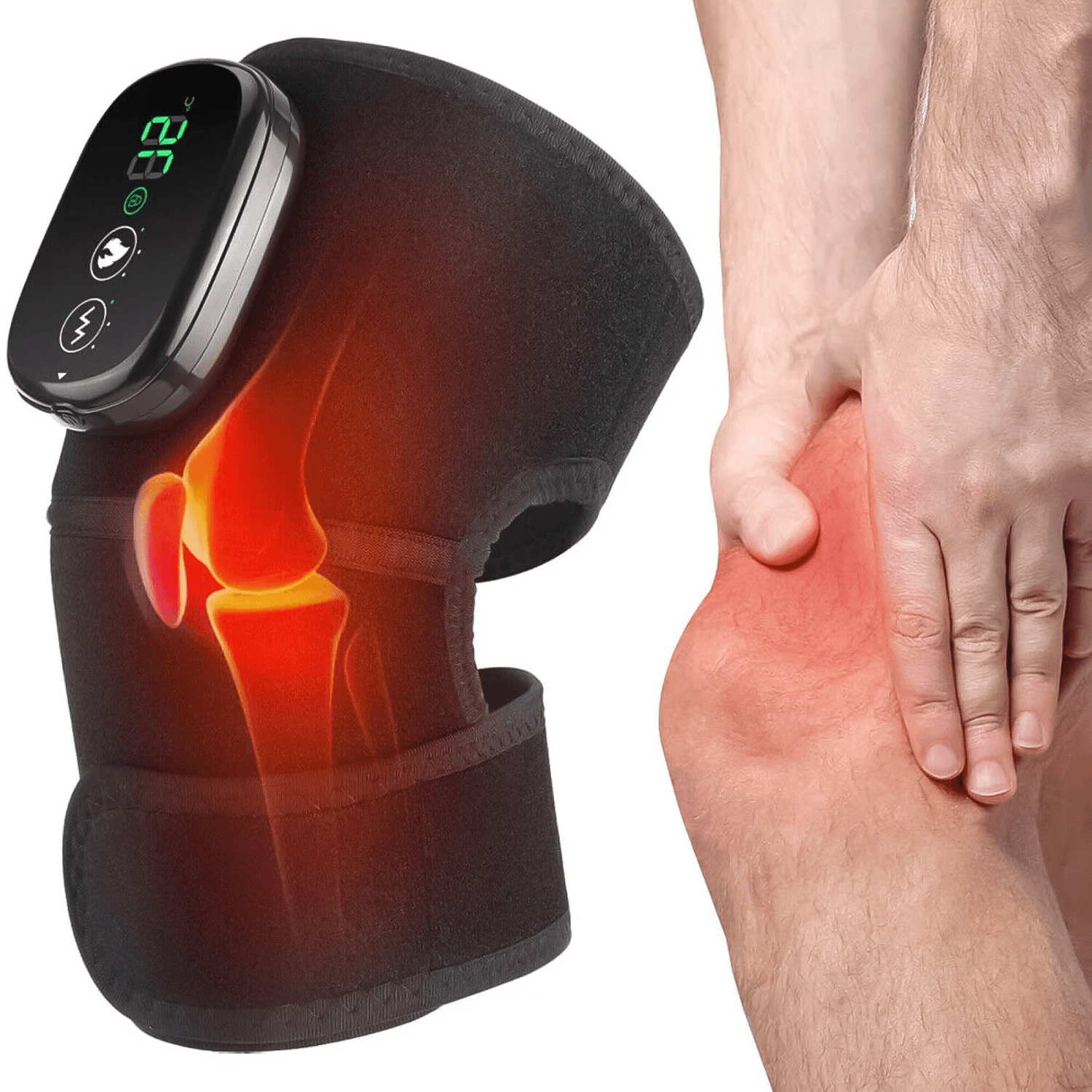 Heat Pads for Knees - Electric Heated Knee Pad Elbow Knee Pads Brace For Arthritis Knee Pain Relief Exercise & Fitness - Tophatter Daily Deals