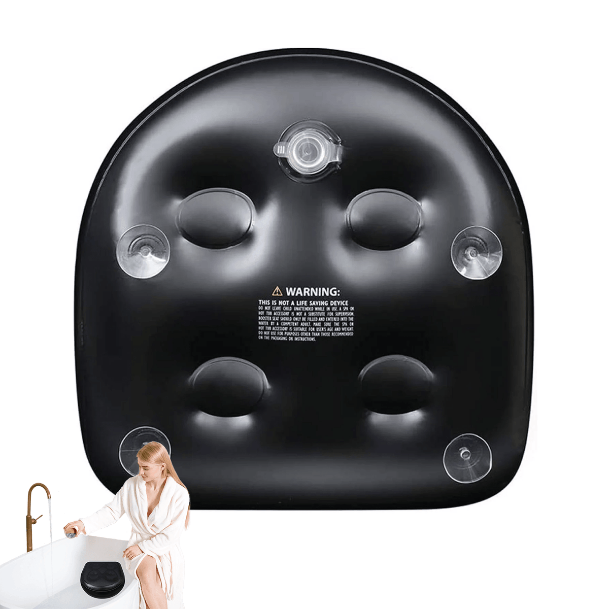 Hot Tub Booster Seat - Non-slip Spa Seats and Hot Tub Booster Seat Filled With the Water With Suction Cup, Inflatable Waterproof Massage Mat Hot Tub Booster Seat - Tophatter Daily Deals