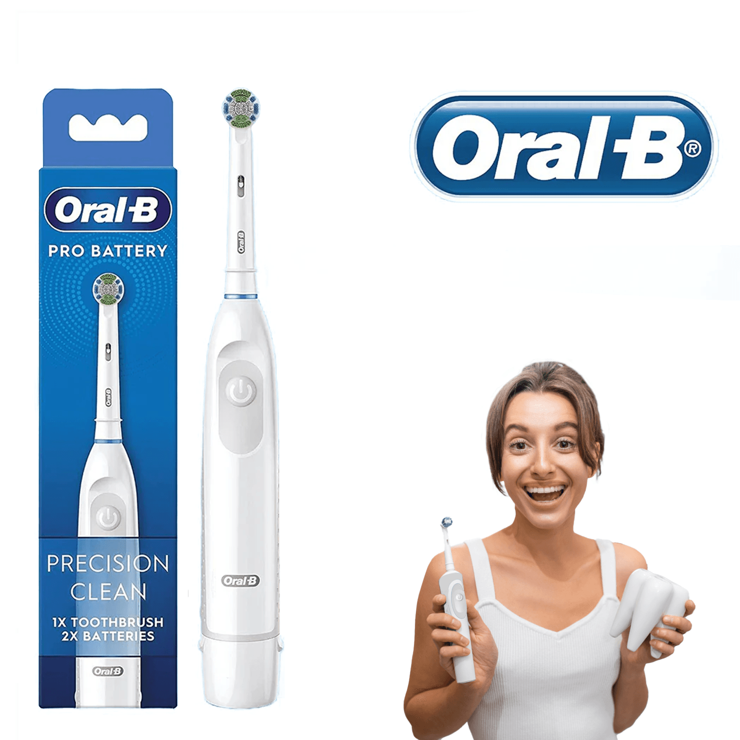 Best Oral-B Electric Toothbrush - Braun Oral-B Precision Clean Electric Toothbrush Comes With 4x pcs Brush Heads Apparel & Accessories - Tophatter Daily Deals