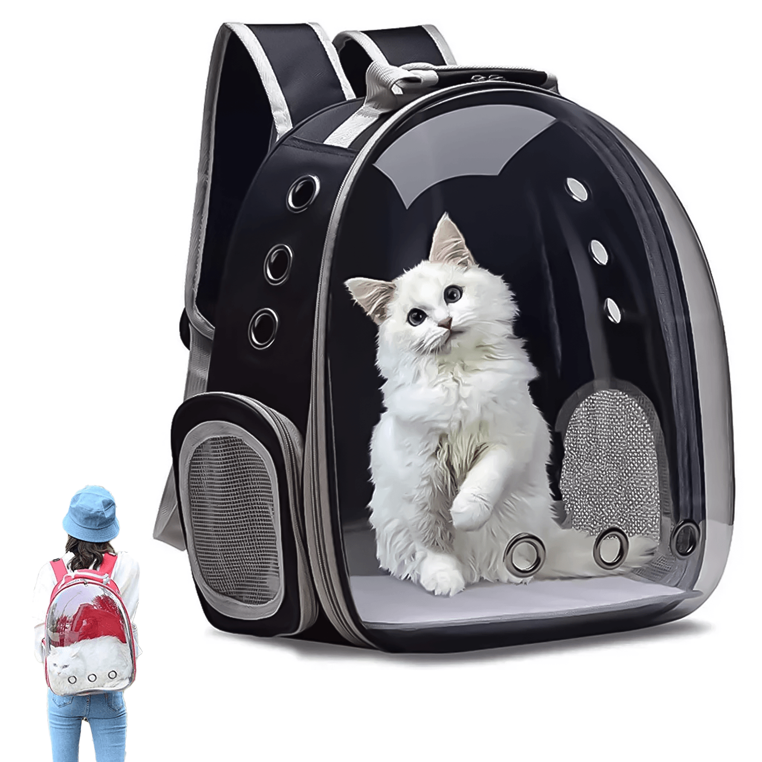 Cat Travel Backpack - Astronaut Window Dog Cat Pet Travel Bag Carrier Breathable Transparent Backpack Pet Products - Tophatter Daily Deals
