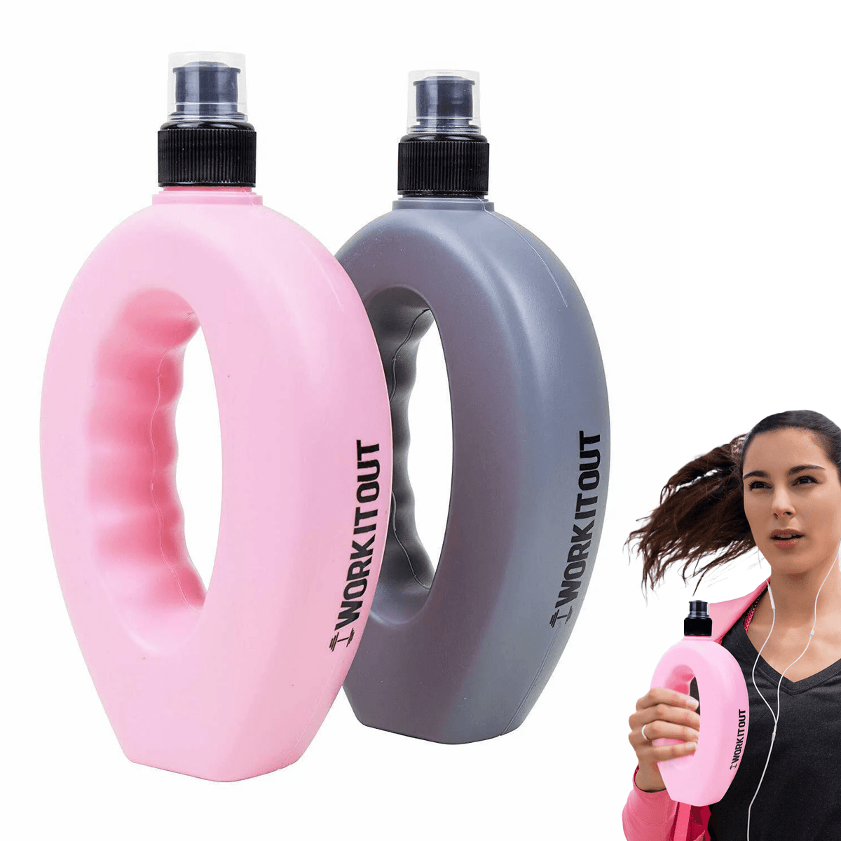 Drinks Bottle for Running - 1 Pair Running Grip Water Bottles for Jogging, Hiking, Gym Sports & Outdoor - Tophatter Daily Deals