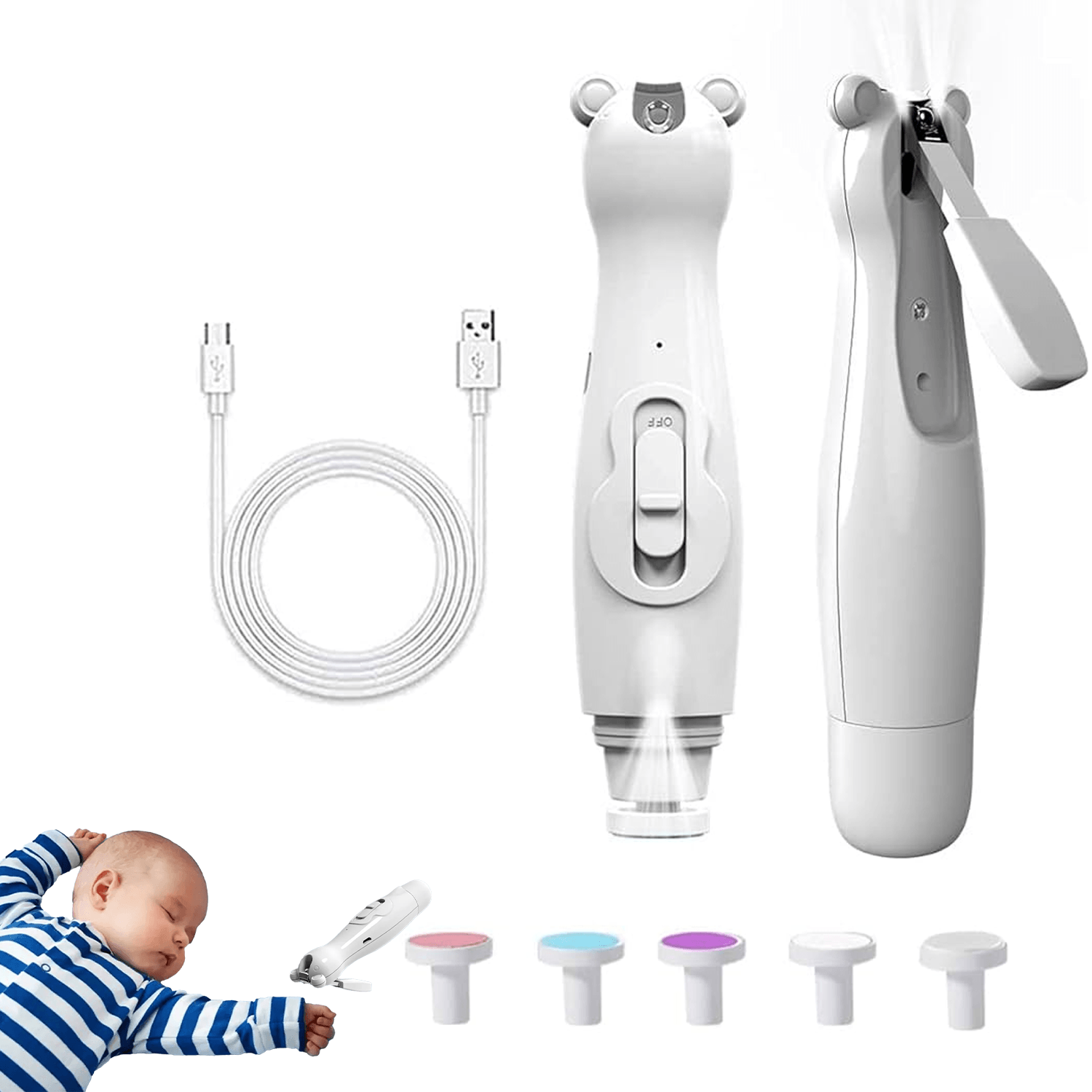 Electric Nail Clippers - Baby Nail File Kit Trimmer Toddler Toes Trim Nails Polish Care Baby & Toddler - Tophatter Daily Deals