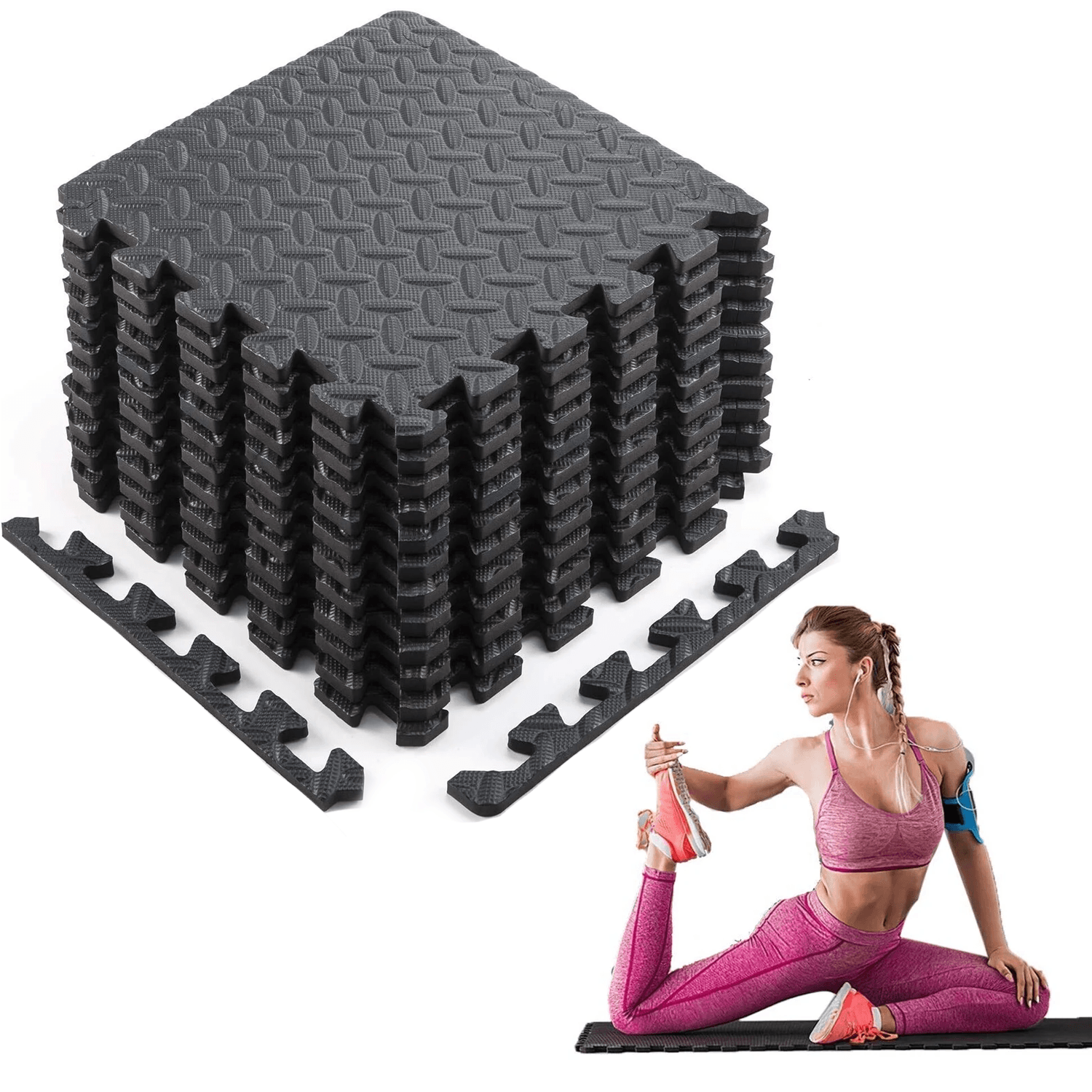 Interlocking Rubber Flooring for Gyms - Extra Thick Gym Flooring Interlocking Floor Mats Eva Soft Foam Mat Yoga Tiles Exercise & Fitness - Tophatter Daily Deals
