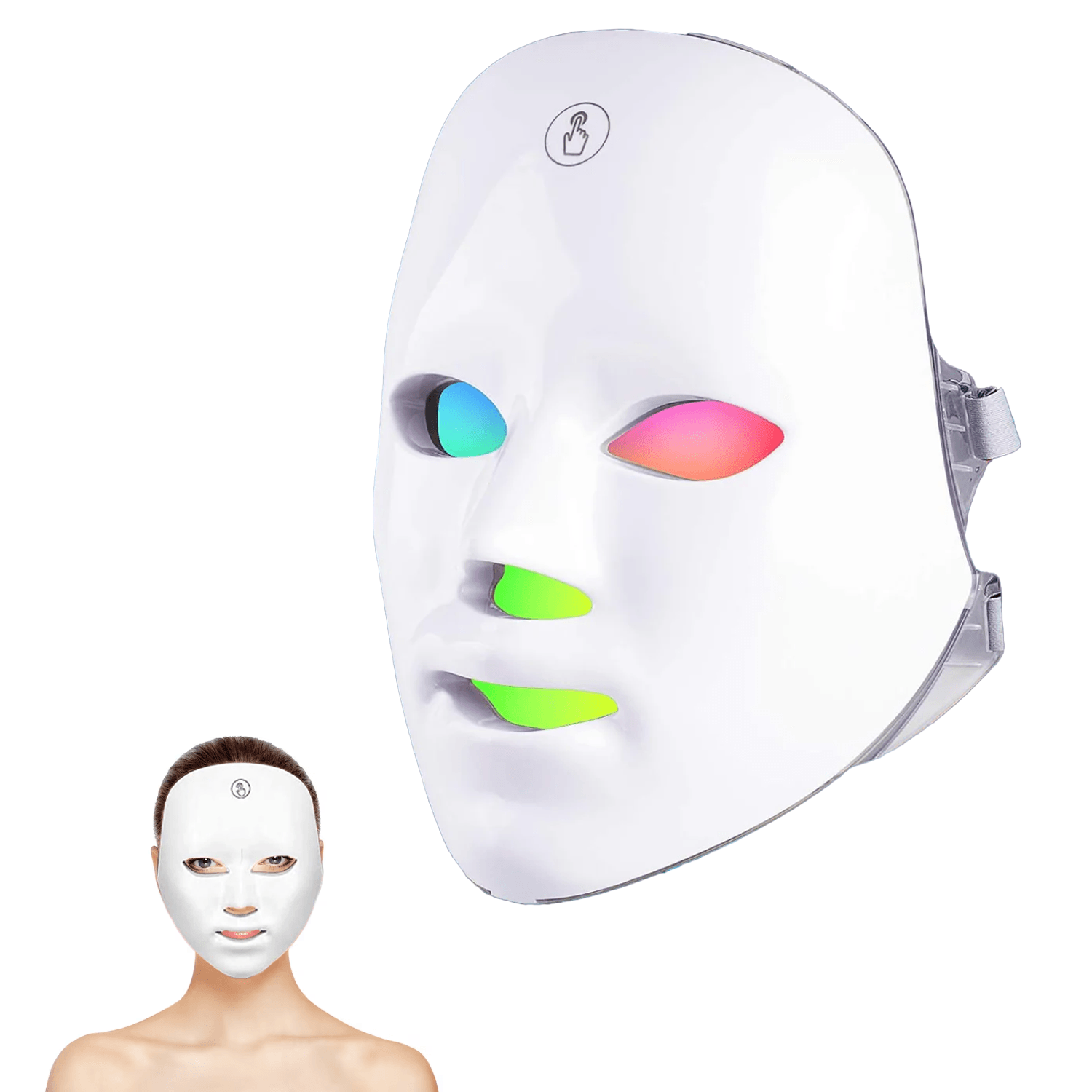 LED Face Mask - 7 Colors Facial LED Mask Photon Skin Therapy Rejuvenation Wireless Anti Aging UK Personal Care - Tophatter Daily Deals