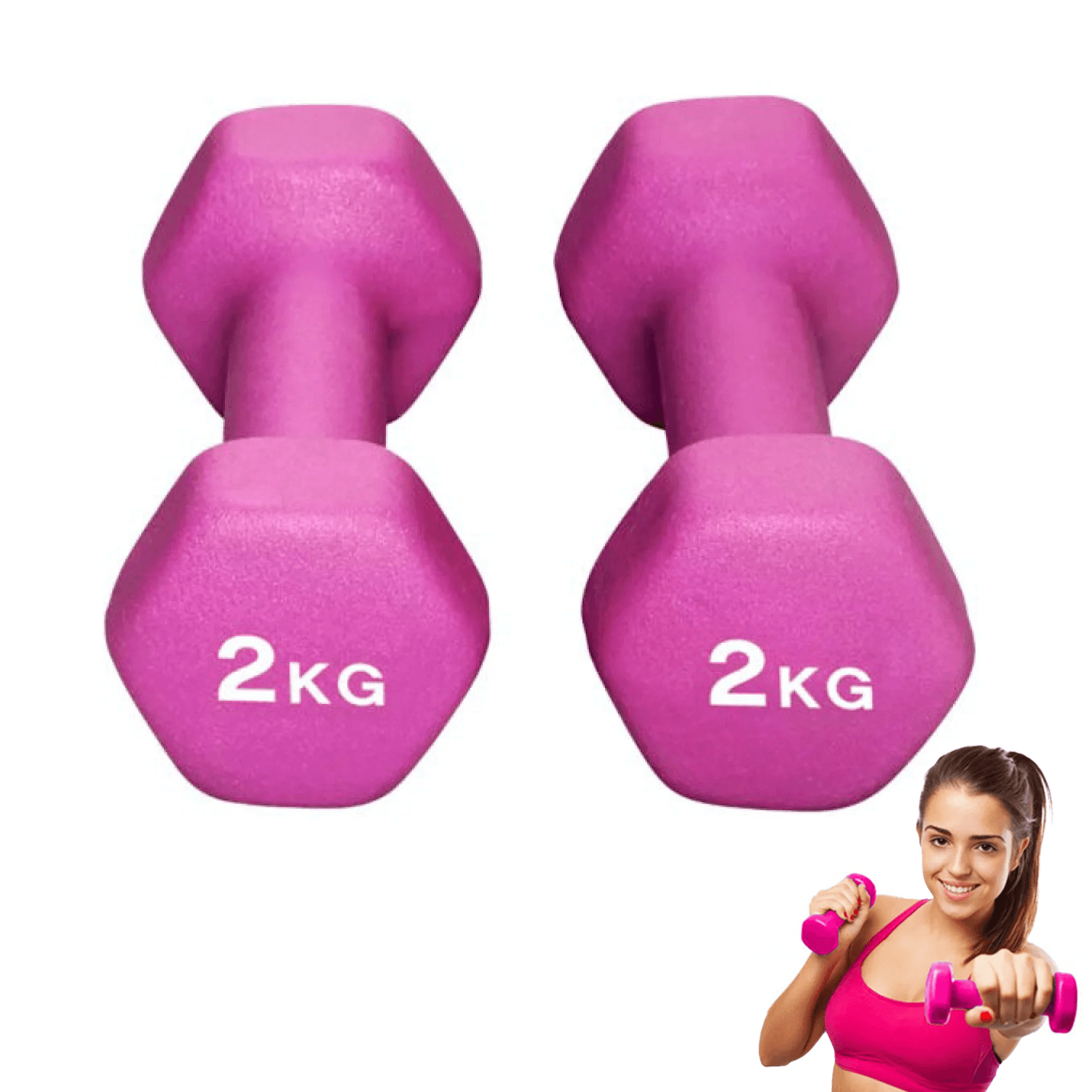 Neoprene Dumbbells Weight Set - 2x2kg Light Dumbbell Set Exercise & Fitness - Tophatter Daily Deals