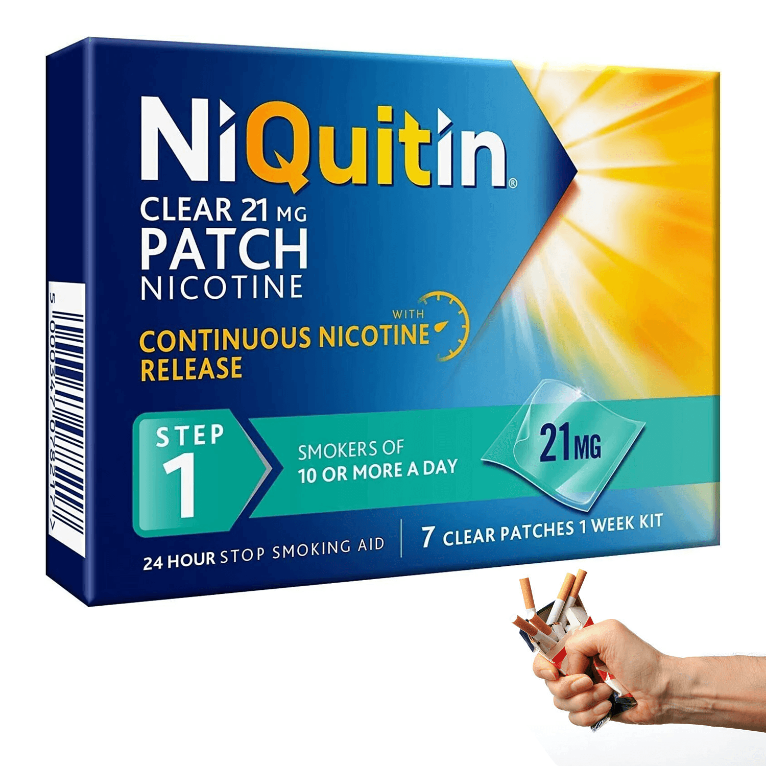 Niquitin Patches Step 1 - NiQuitin 21mg Clear 24 Hour 7 Patches Stop Smoking Aid 1 Week Health Care - Tophatter Daily Deals