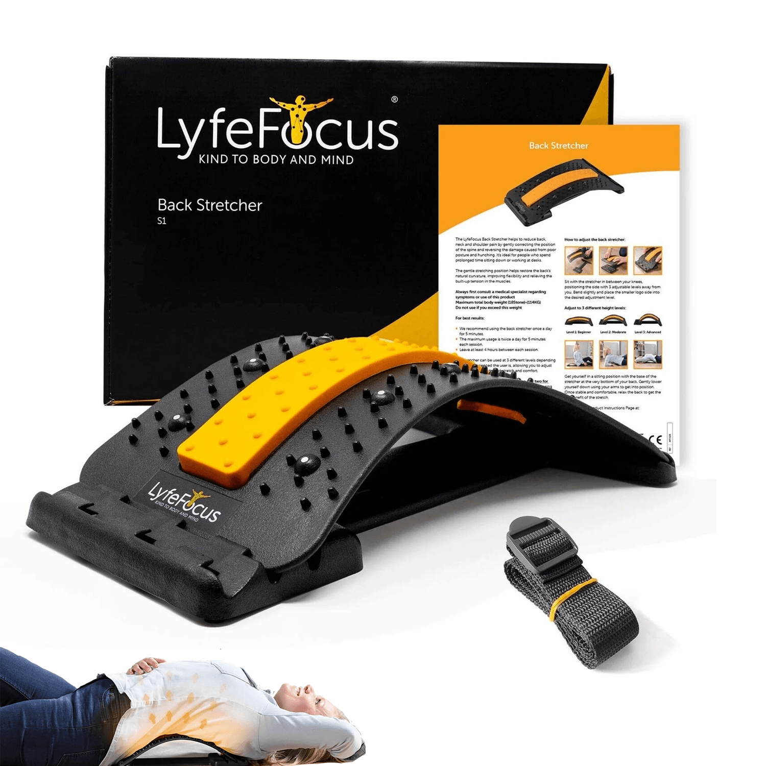 Orthopedic Back Stretcher UK - Premium Back Stretcher & Acupressure Massager for Back & Neck Pain Exercise & Fitness - Tophatter Daily Deals