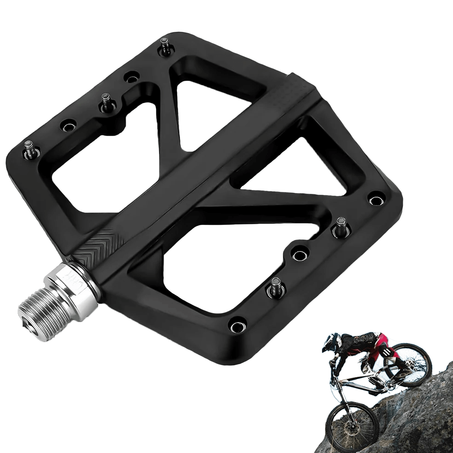 Pedals for Mountain Bike - West Biking MTB Bike Nylon Pedals Endure Light Flat Platform DU Bearing 9/16" Cycling - Tophatter Daily Deals