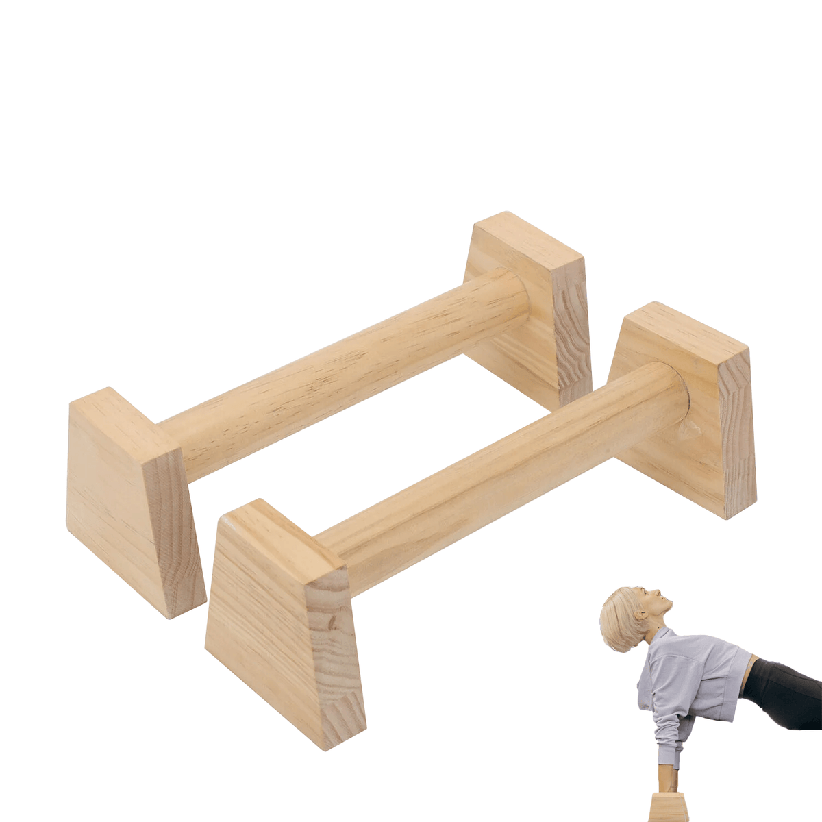 Wooden Parallettes UK - Fitness Push Up Bars Wooden Mini Parallettes Gymnastics Bars Exercise & Fitness - Tophatter Daily Deals
