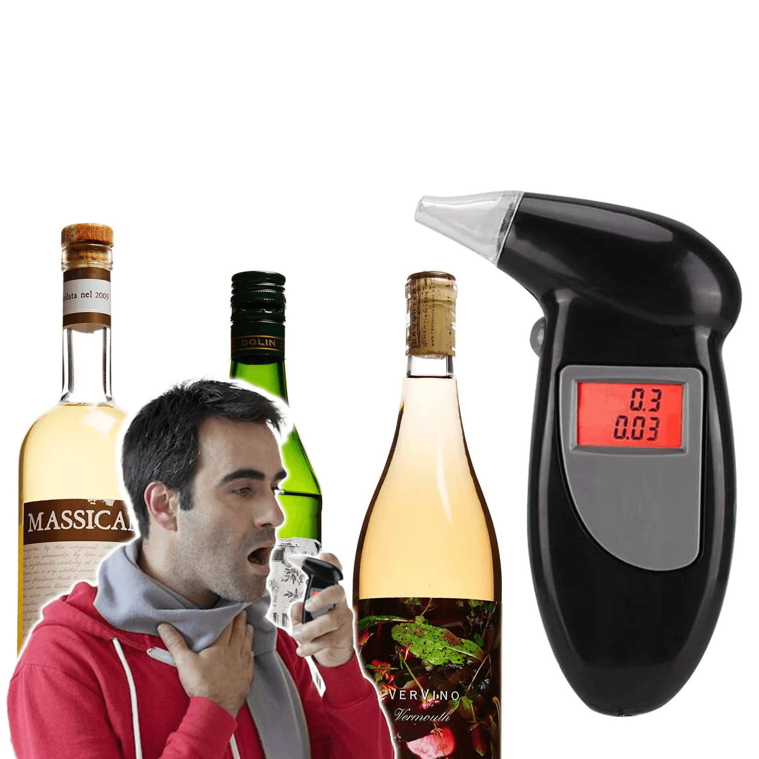 Alcohol Breath Tester - Professional LCD Digital Breath-Alcohol Tester Breathalyser Police UK Health & Beauty - Tophatter Daily Deals