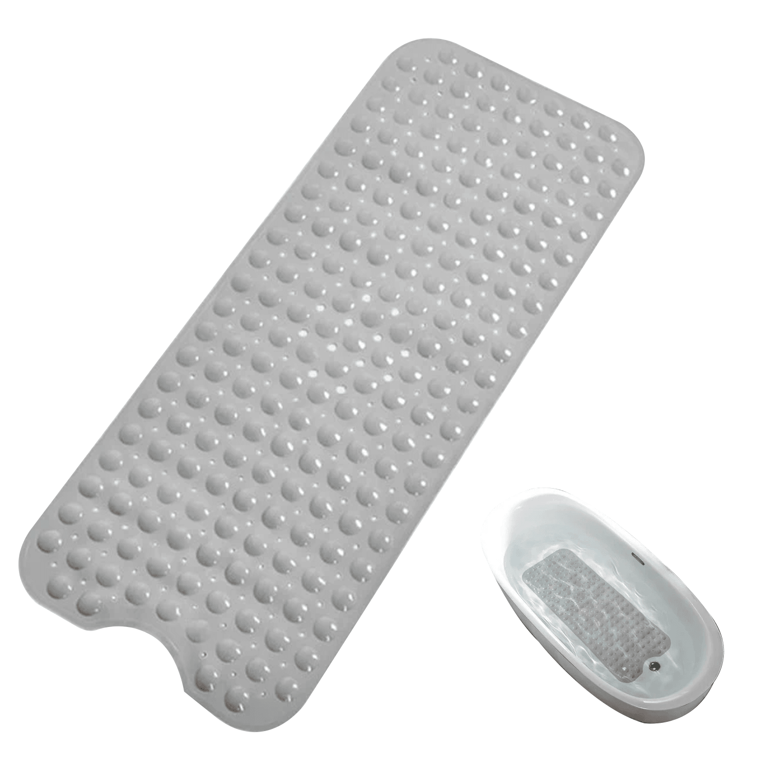 Anti-Slip Bath Mat - Extra Large Non-slip Bath Mat Bathtub Bathroom Shower Mat Rubber Strong Suction Bathtubs - Tophatter Daily Deals