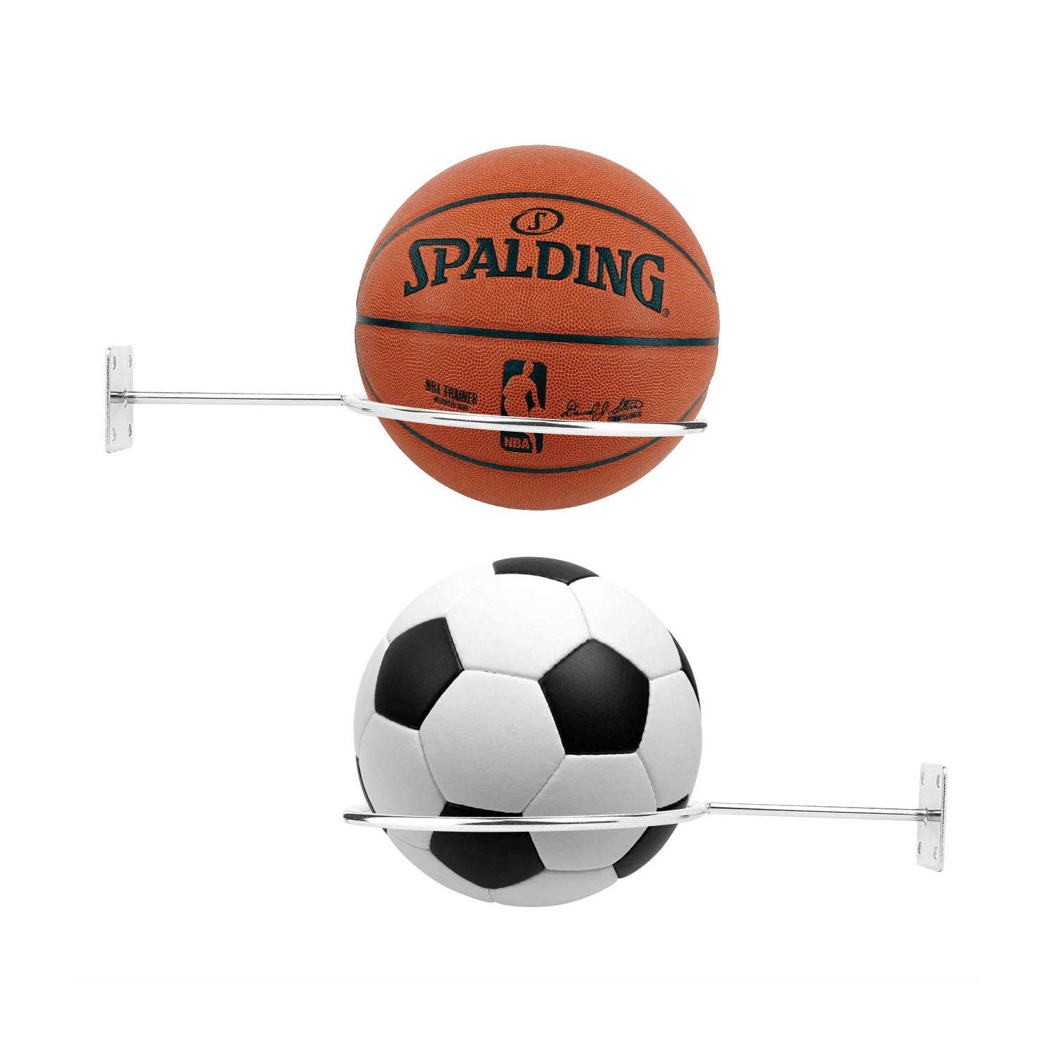 Ball Holder for Wall - 4X Wall Mount Ball Holder Football Storage Rack Basketball Display Sport Sports & Outdoor - Tophatter Daily Deals