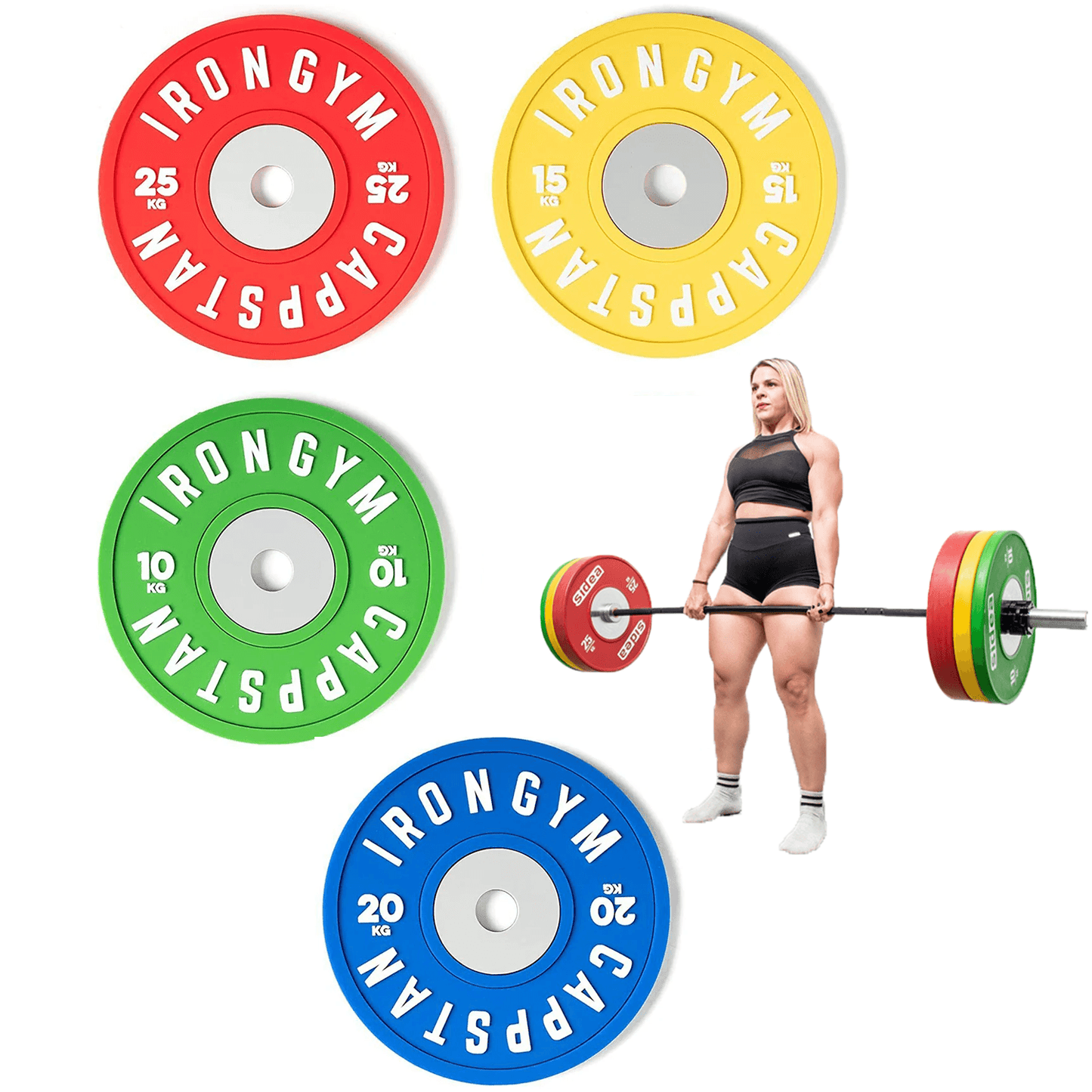 Barbell Coasters - Set of 4 Gym Weight Coasters for Glasses & Bowls | Barbell Weights Set Coasters | Gym Gifts for Men & Women Dumbbells & Barbells - Tophatter Daily Deals