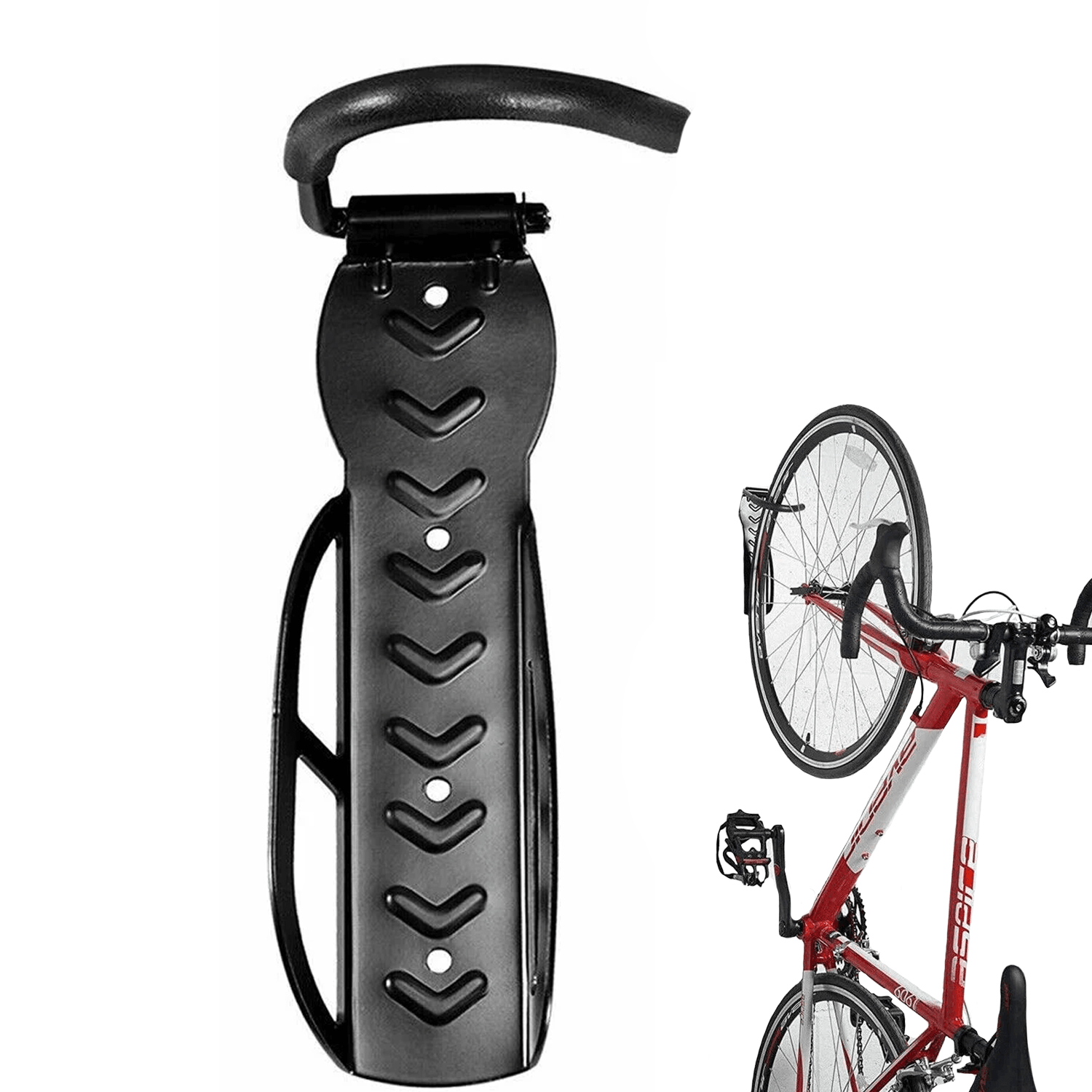 Best Bike Wall Mount - 4x Steel Bike Rack Stand Storage Wall Mounted Hook Hanger Bicycle Holder Hanging Cycling - Tophatter Daily Deals