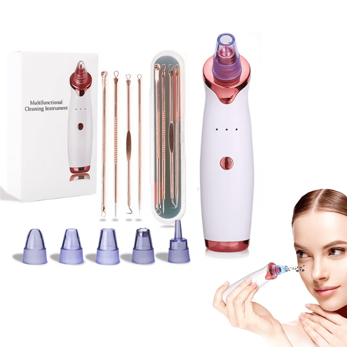 Best Blackhead Remover Vacuum - Professional Pore Cleaner Vacuum Blackhead Remover Rechargeable 5 Suction Levels Health & Beauty - Tophatter Daily Deals