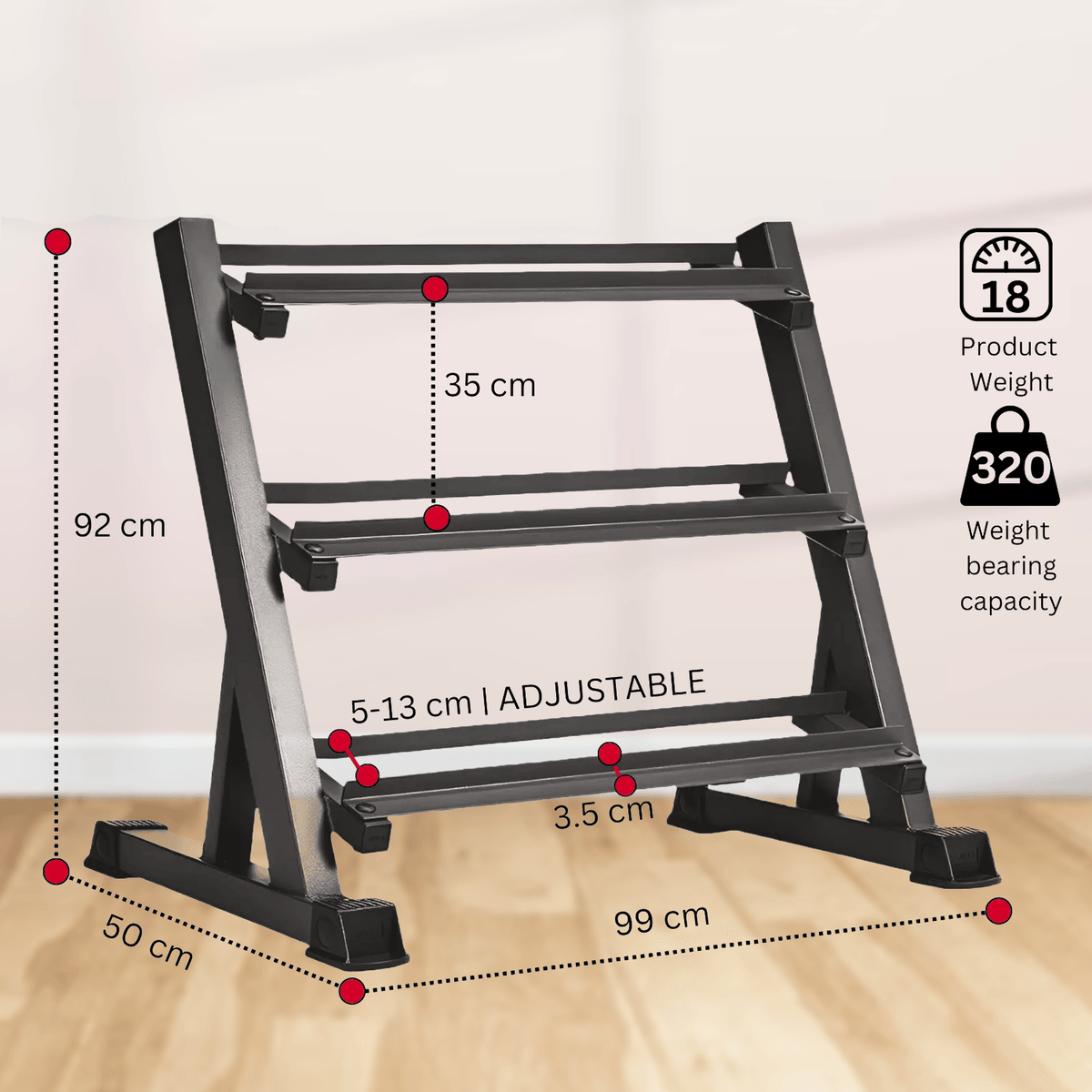 Three Tier Dumbbell Rack - Dumbbell Storage Rack Stand Hex Weight Heavy Duty 3 Tier Wide Home Gym fitness 660 lbs Exercise & Fitness Equipment Manuals - Tophatter Daily Deals