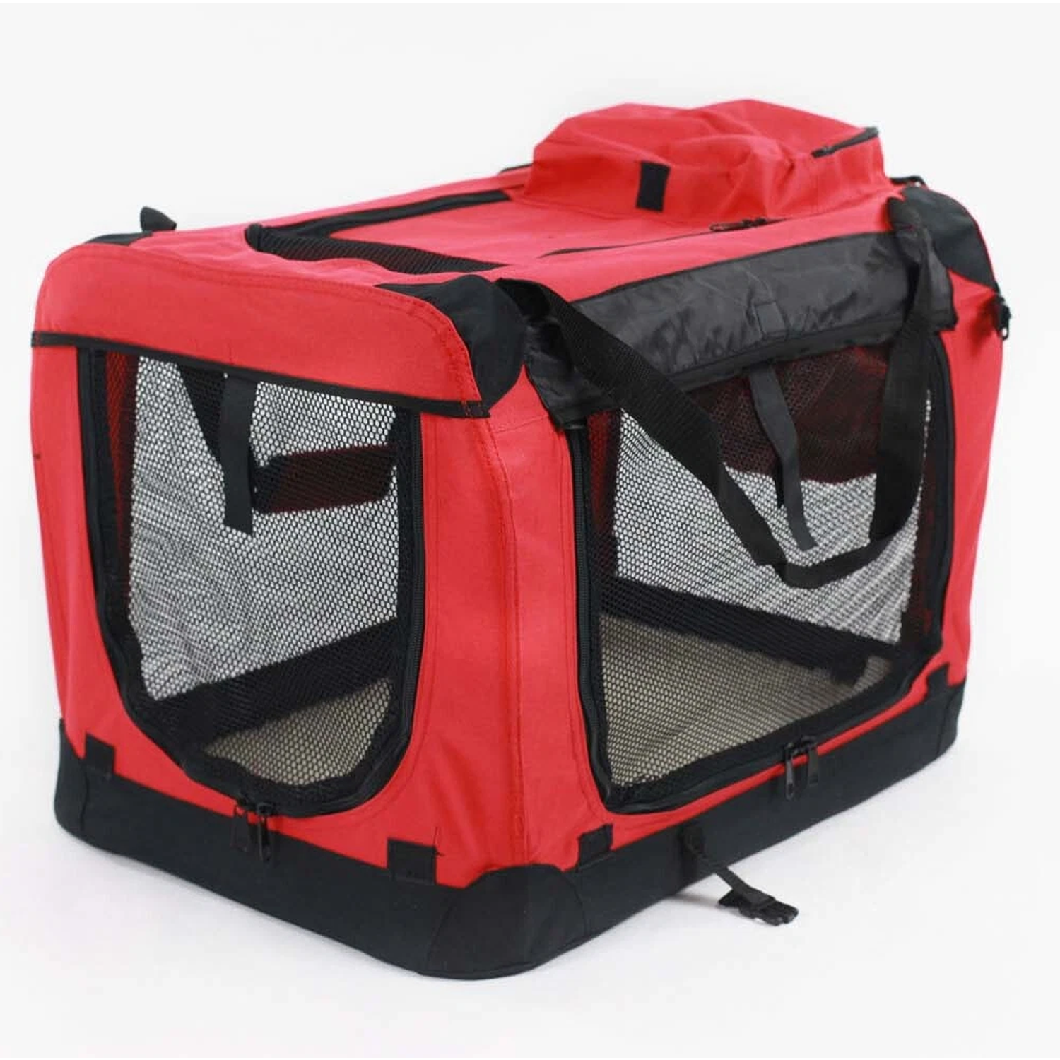 Pet Travel Crate - Pets Fabric Dog Crate Puppy Carrier Cat Travel Cage Carry Pet Bag Red Pet Products - Tophatter Daily Deals