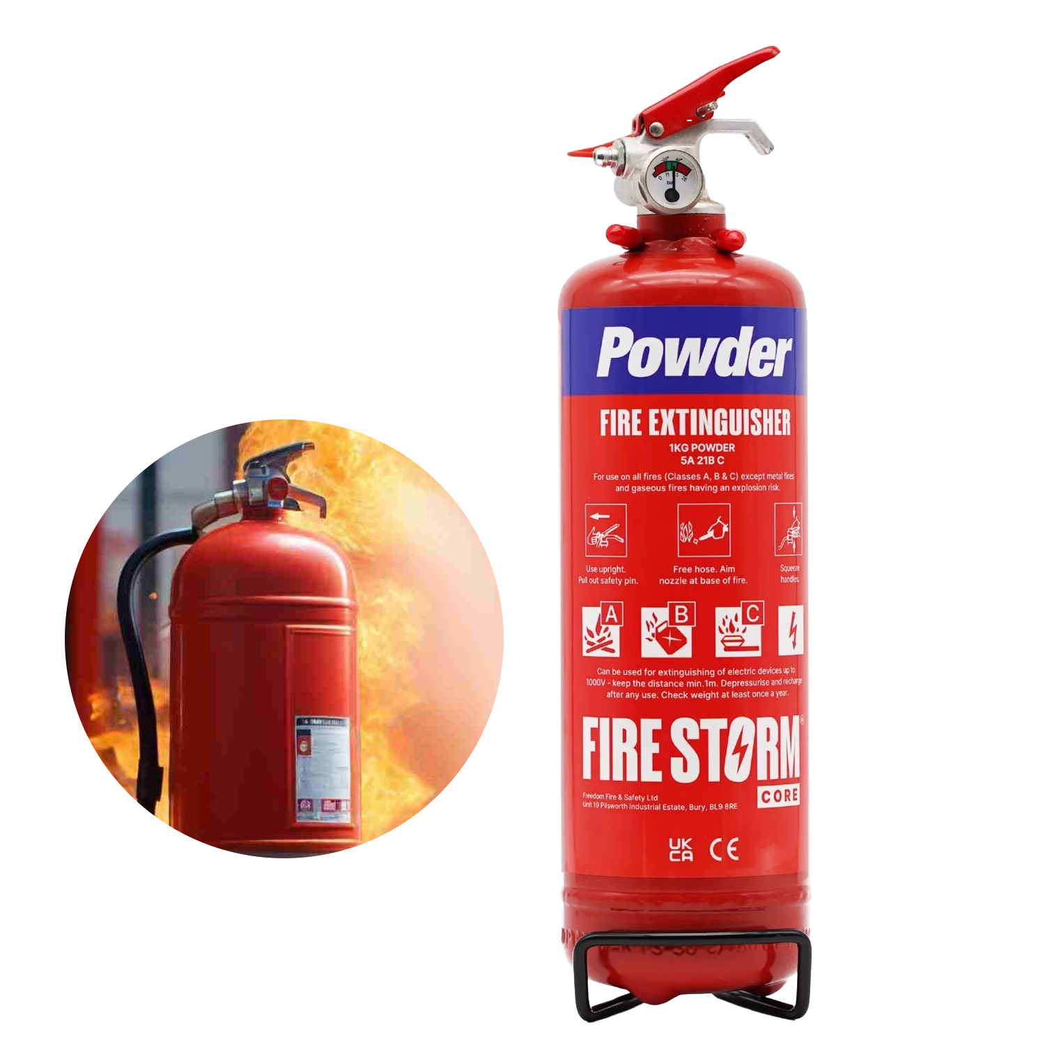 Fire Extinguisher Dry Powder – 1kg ABC Rated, Car, Home & Office Safety Device Fire extinguisher dry powder - Tophatter Daily Deals