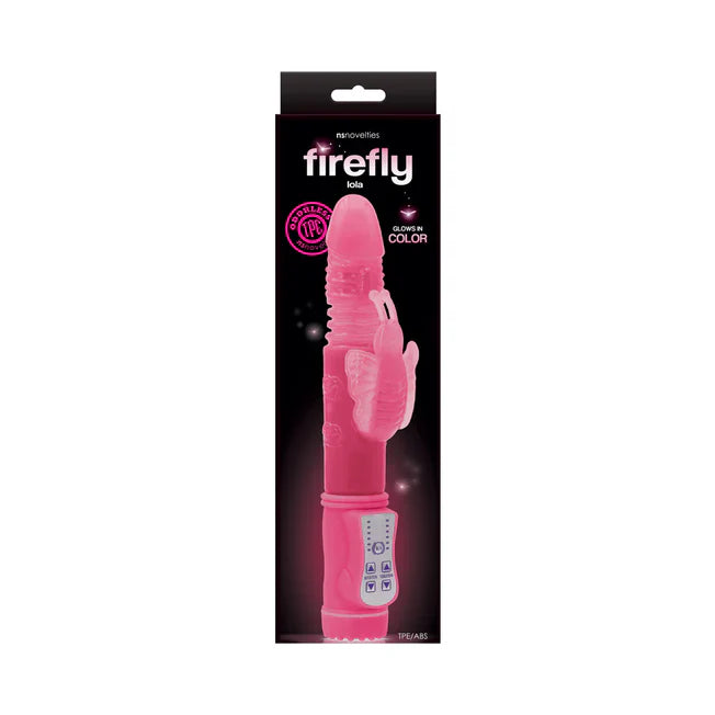 Firefly Lola Thrusting Butterfly Dual Stimulator - Pink - Tophatter Daily Deals
