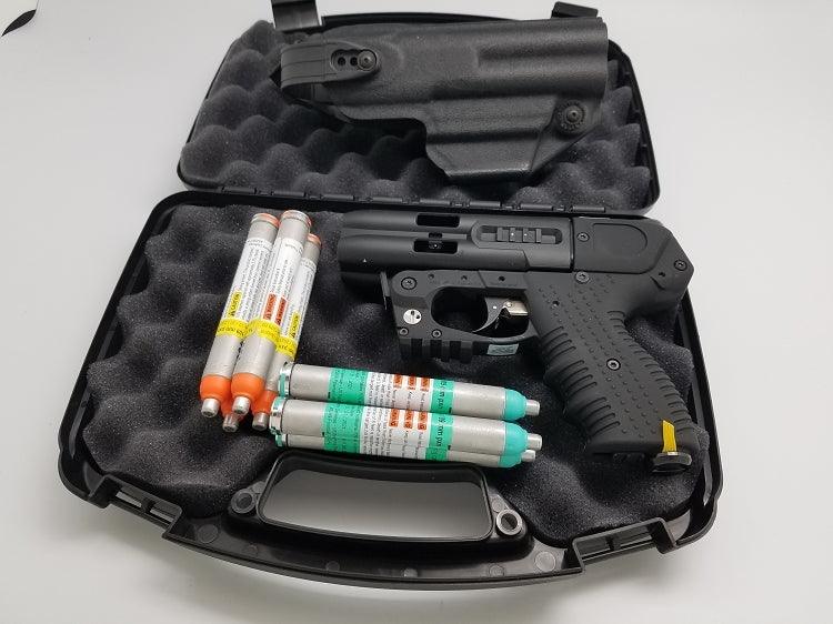 FIRESTORM JPX 4 Shot LE Pepper Gun with Laser Personal Bundle with Level II Holster Self Defense - Tophatter Daily Deals