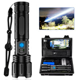 Flashlight 100K Lumens Rechargeable LED Waterproof Camping - Tophatter Daily Deals