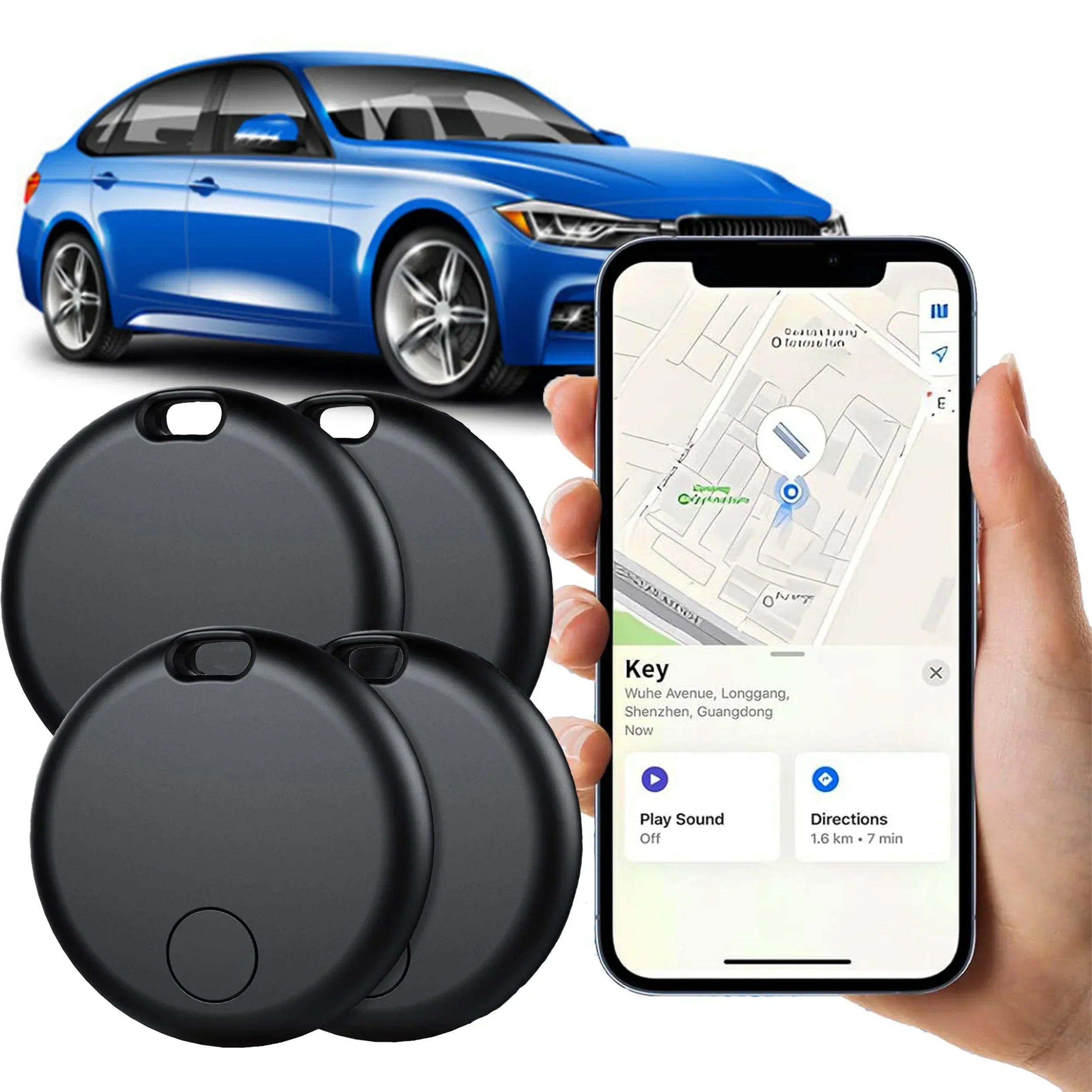 GPS Airtag Tracker Compact Iphone Android No Subscription Android - Tophatter Daily Deals