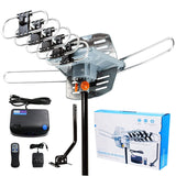 Outdoor HD TV Antenna 990 Mile Range Rotatable Mast - Tophatter Daily Deals