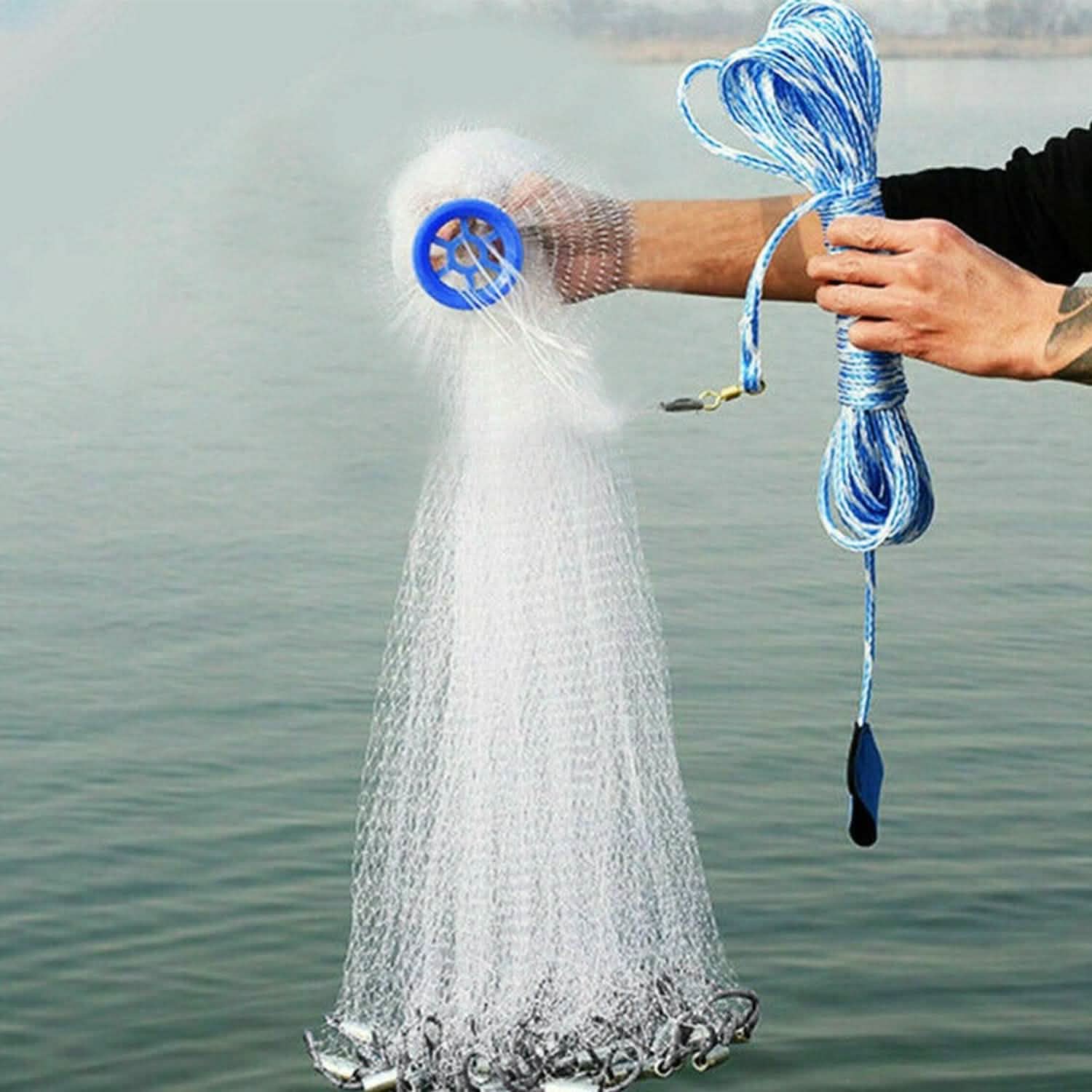 Fishing Cast Net Bait Trap Heavy Duty Outdoor Recreation - Tophatter Daily Deals