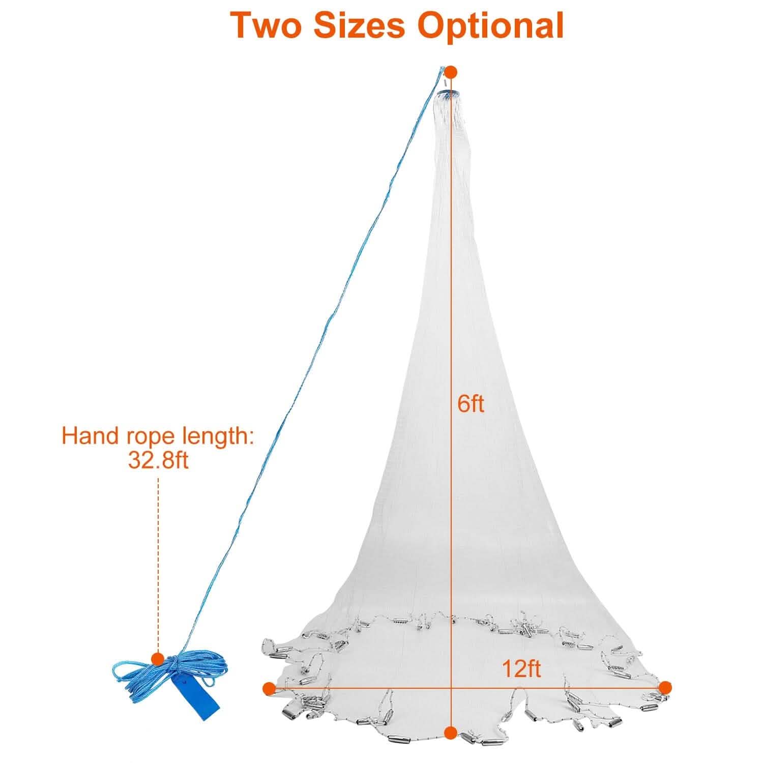 Fishing Cast Net Bait Trap Heavy Duty Outdoor Recreation - Tophatter Daily Deals