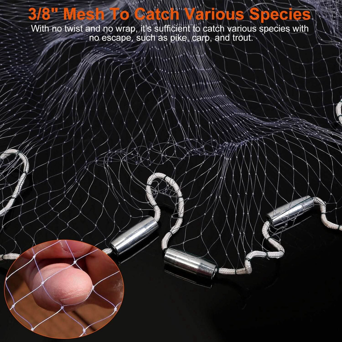 Fishing Cast Net Bait Trap Heavy Duty Outdoor Recreation - Tophatter Daily Deals