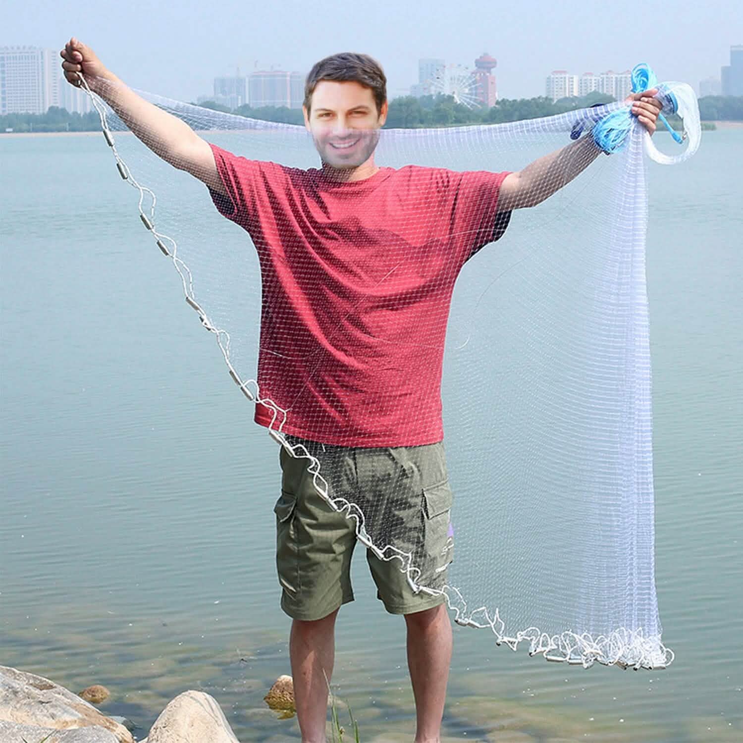 Fishing Cast Net Bait Trap Heavy Duty Outdoor Recreation - Tophatter Daily Deals