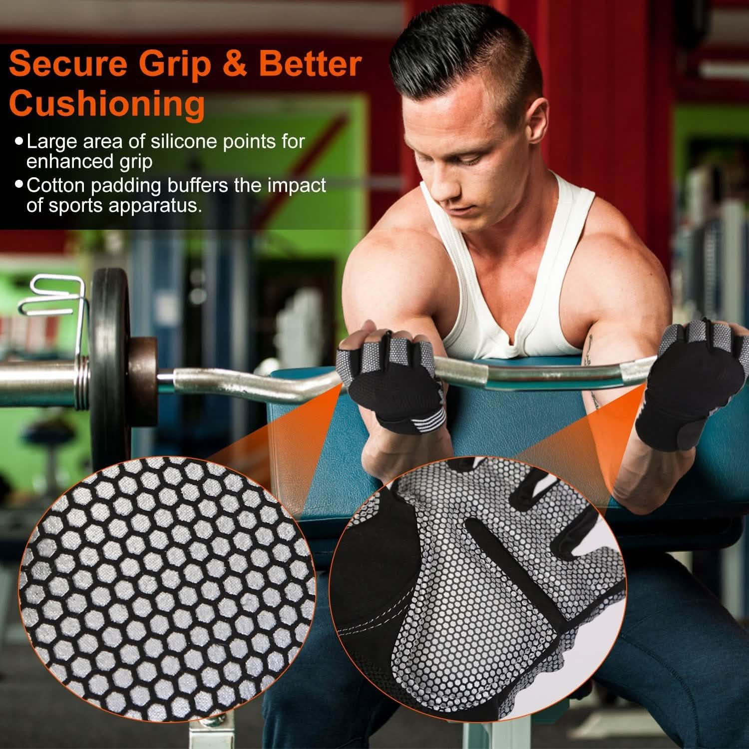 Fitness Workout Gloves with Wrist Wrap Strap Fitness & Exercise - Tophatter Daily Deals