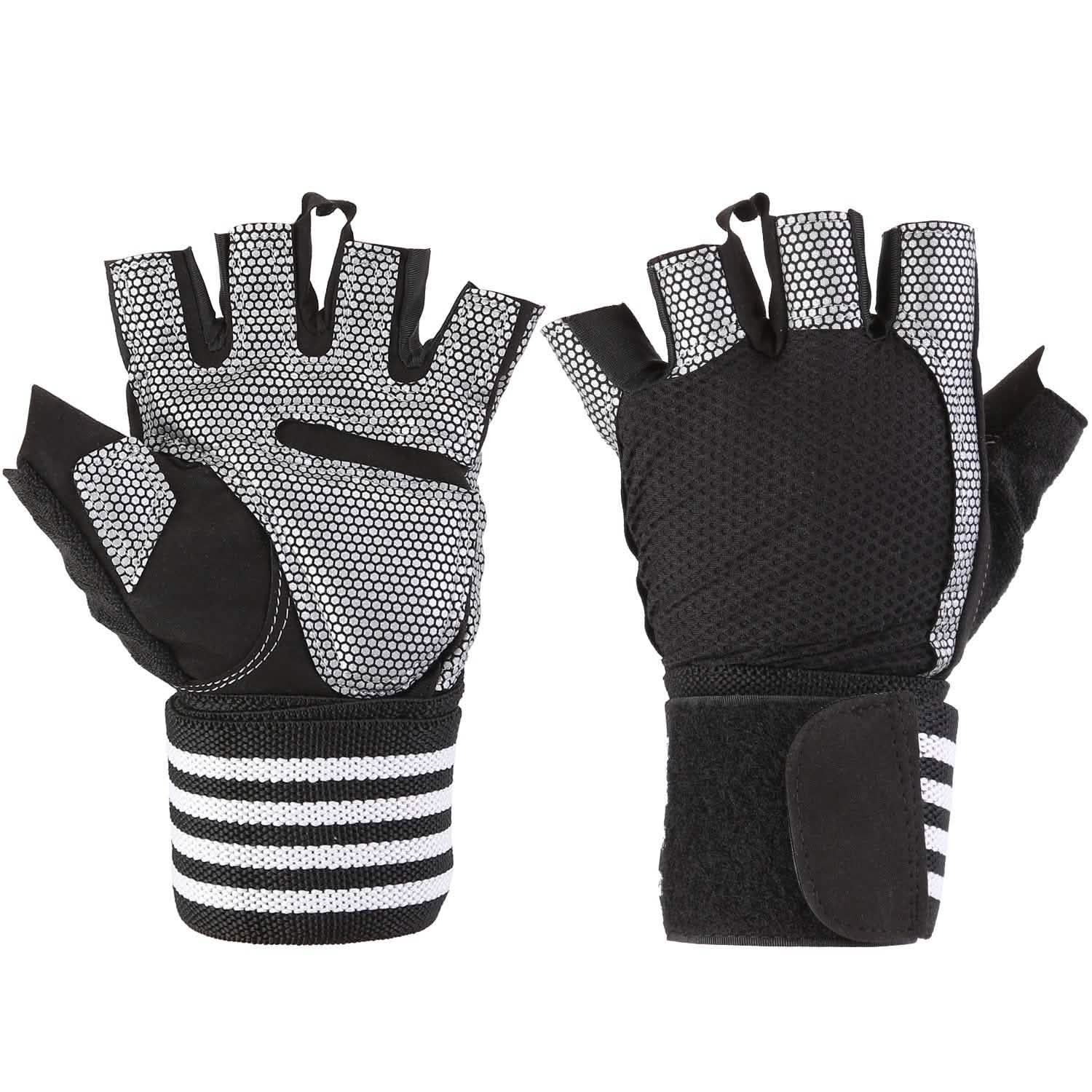 Fitness Workout Gloves with Wrist Wrap Strap Fitness & Exercise - Tophatter Daily Deals