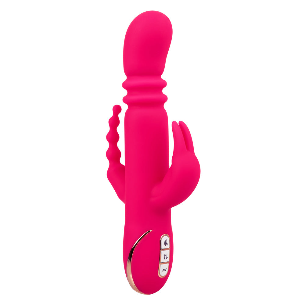 Jack Rabbit Signature Heated Silicone Triple Fantasy Rabbit Vibrator Pink > Vibrators > Ladies > Rabbit Multi - Tophatter Daily Deals