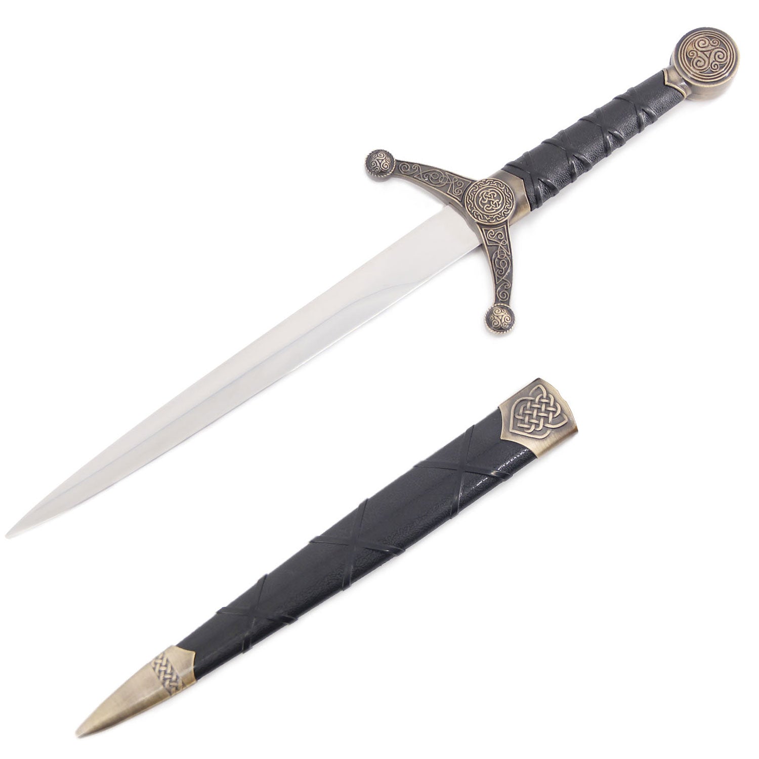 Gold Celtic Knot Dagger with Scabbard - TOPHATTER'S ARMORY DEALS Collectible Weapons - Tophatter Daily Deals