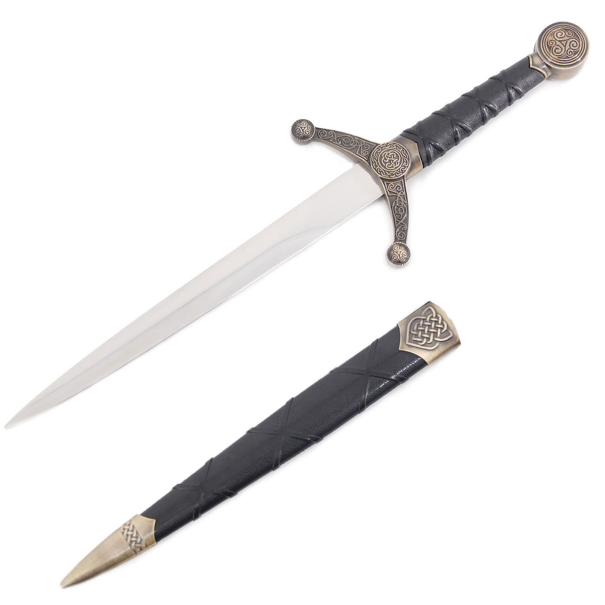 Gold Celtic Knot Dagger with Scabbard - TOPHATTER'S ARMORY DEALS Collectible Weapons - Tophatter Daily Deals
