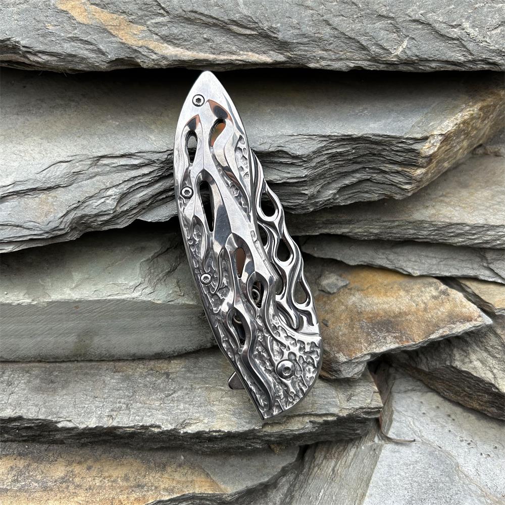 Fantastic Flame Shape Folding Knife - Tophatter Daily Deals