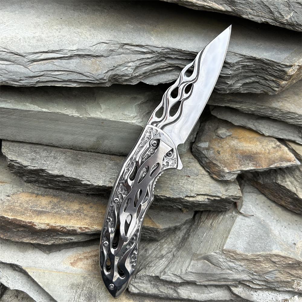Fantastic Flame Shape Folding Knife - Tophatter Daily Deals