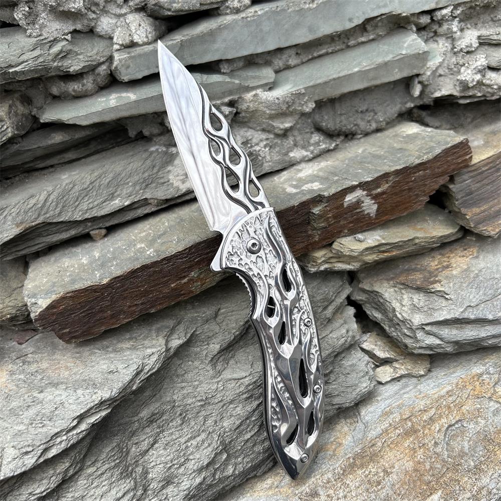 Fantastic Flame Shape Folding Knife - Tophatter Daily Deals