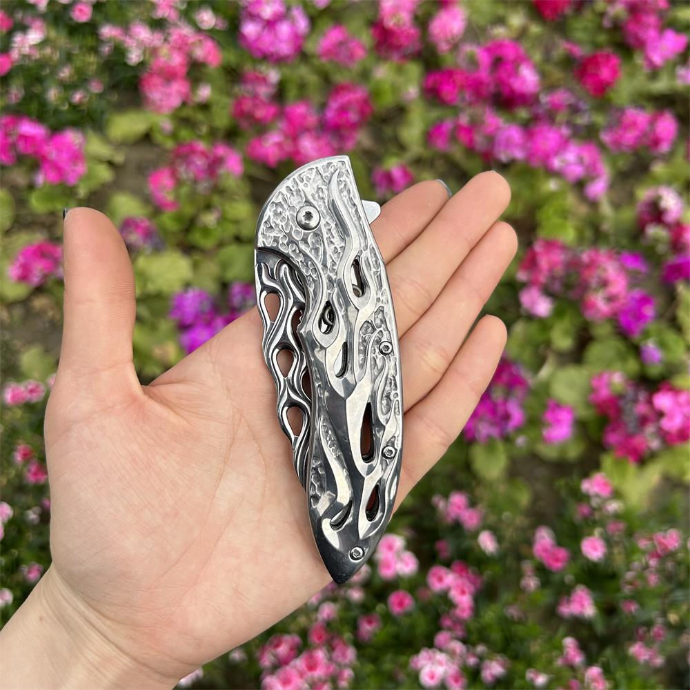 Fantastic Flame Shape Folding Knife - Tophatter Daily Deals